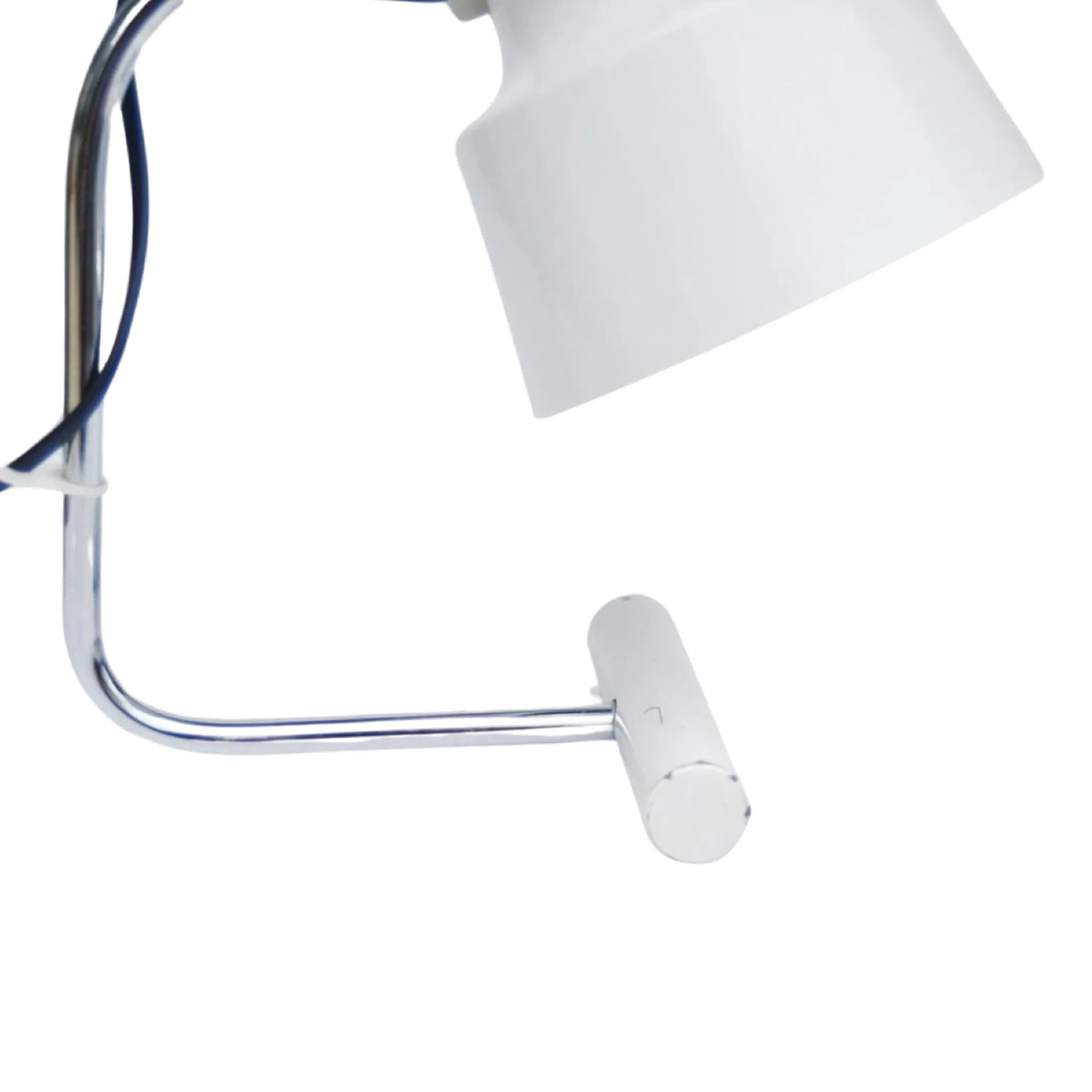 Desk lamp, white shade, chrome metal, by J. Hurka, Napako, Czechoslovakia, 1960s - 127597