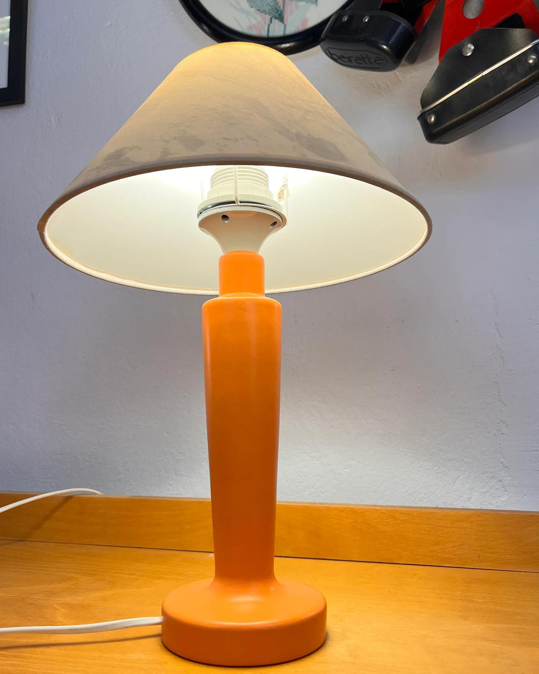 Lampa stołowa BEA04, pomarańczowy, ceramika, Lamperr, Polska, lata 90. - 127576