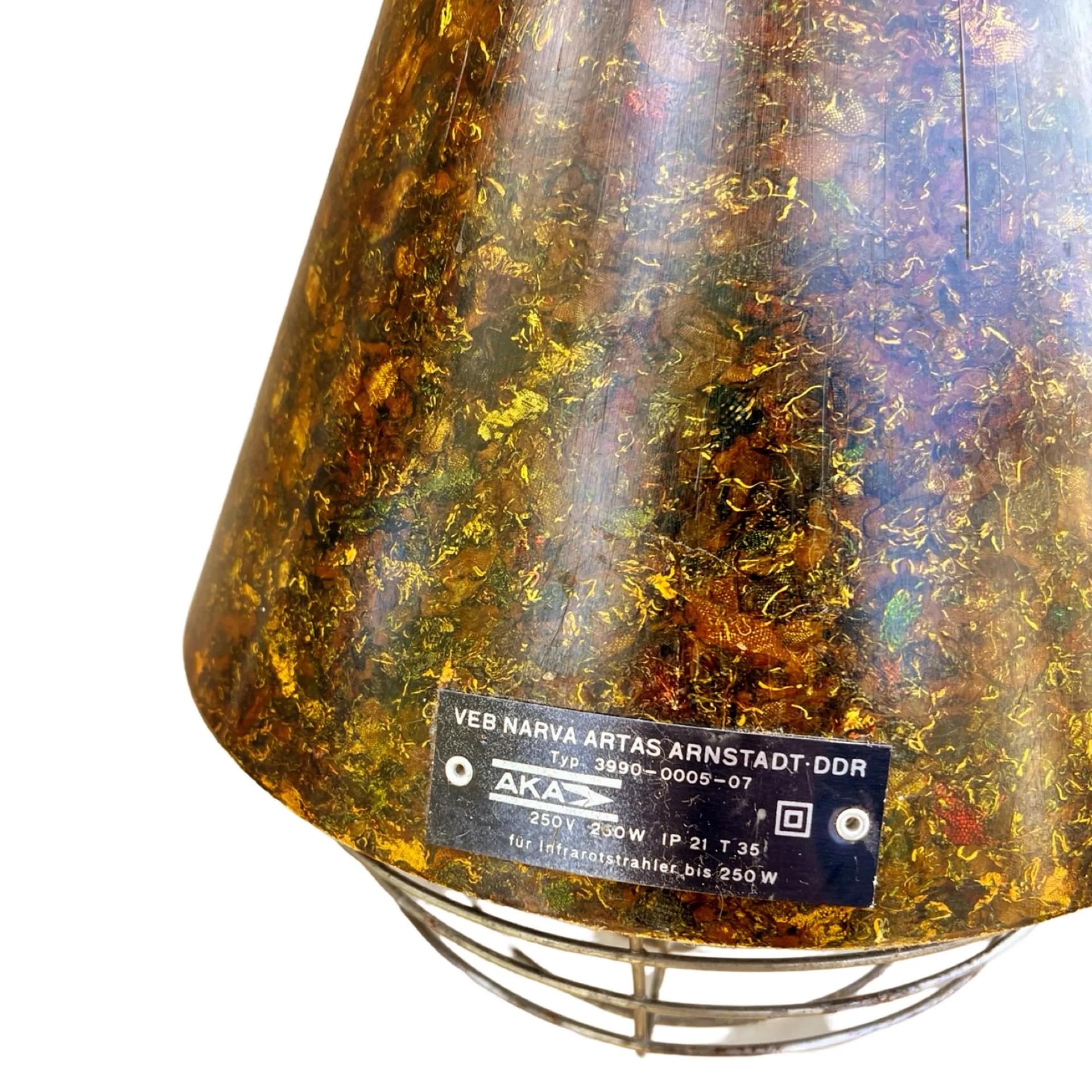 Pendant lamp industrial, multicolor ebonite, bakelite, Germany, 1970s. - 127425