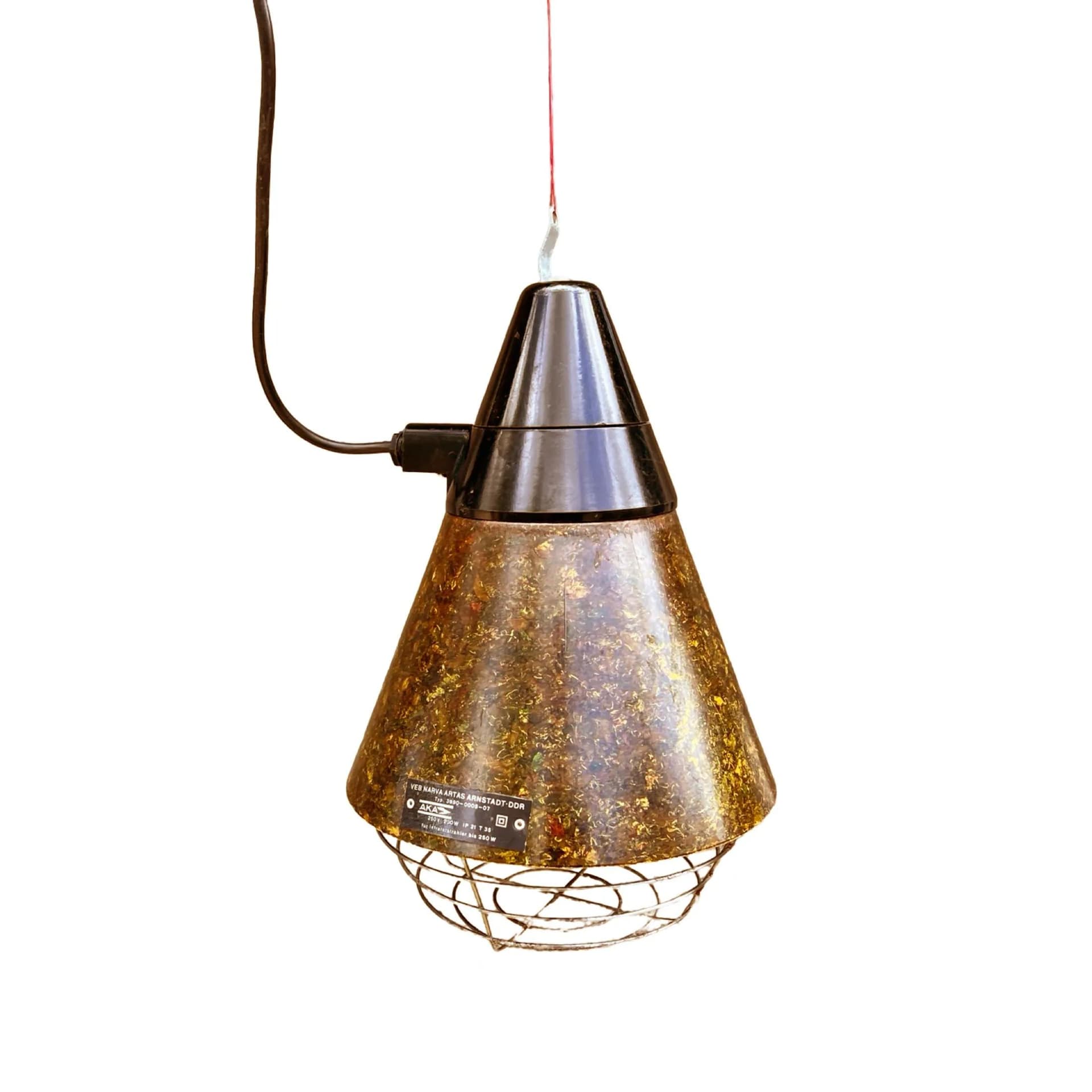 Pendant lamp industrial, multicolor ebonite, bakelite, Germany, 1970s. - 127427