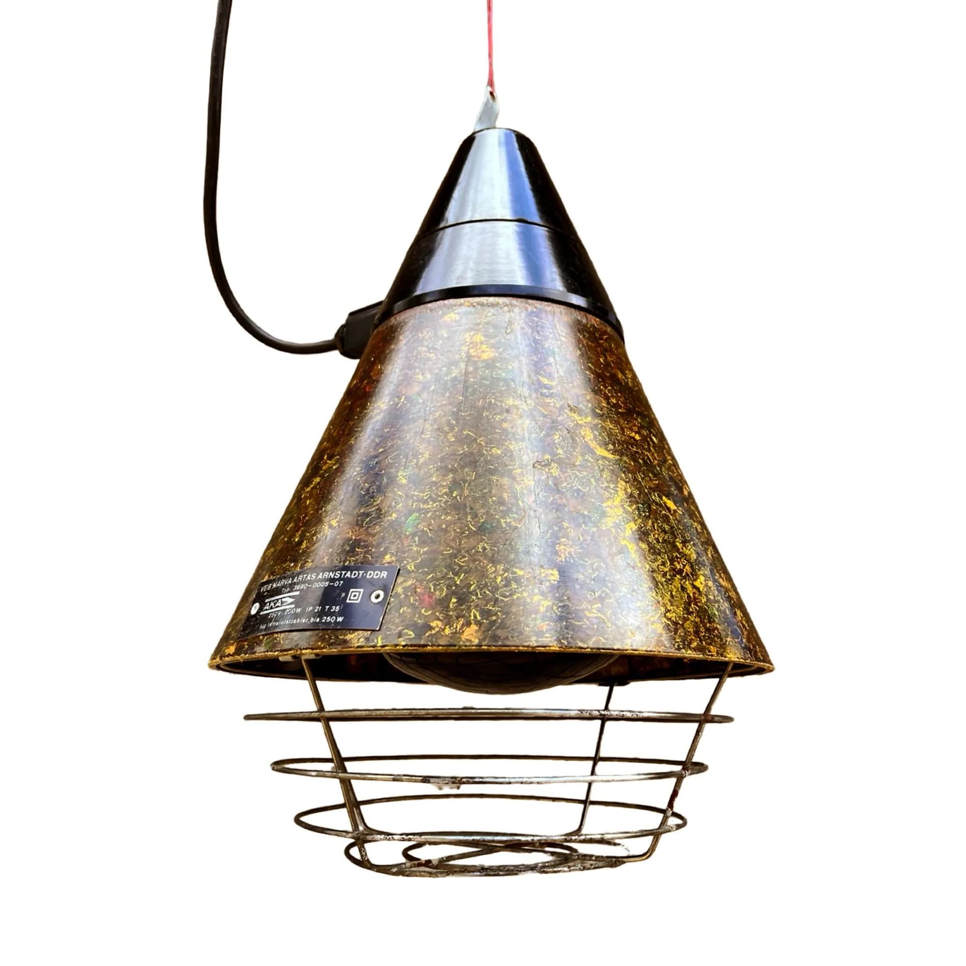 Pendant lamp industrial, multicolor ebonite, bakelite, Germany, 1970s. - 127430