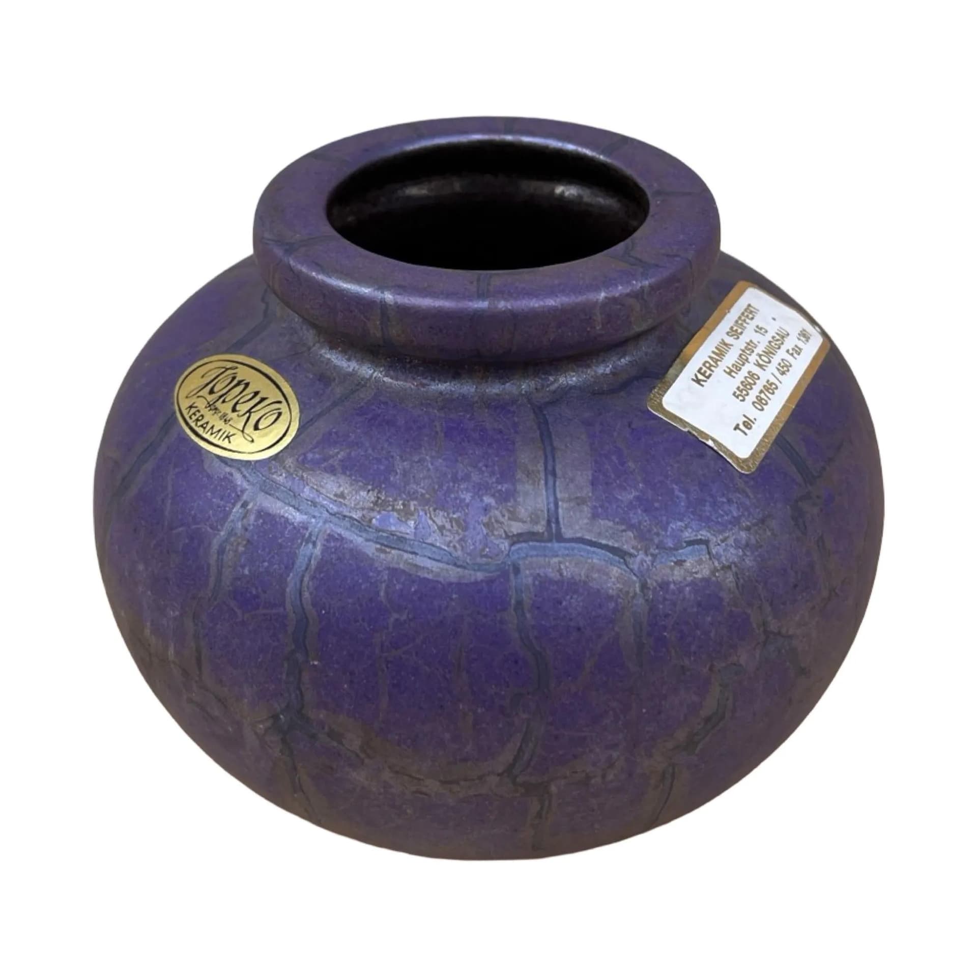 Vase, violet stoneware, Jopeko Keramik, Germany, 1970s - 127383