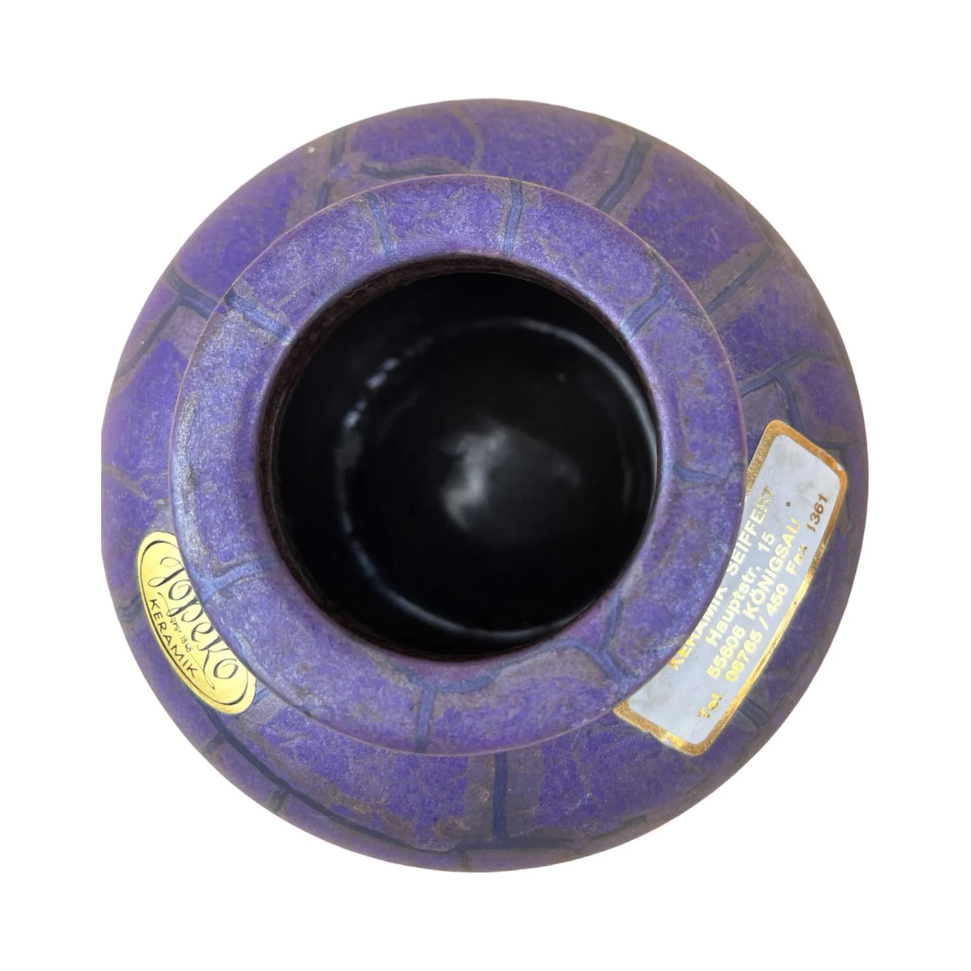 Vase, violet stoneware, Jopeko Keramik, Germany, 1970s