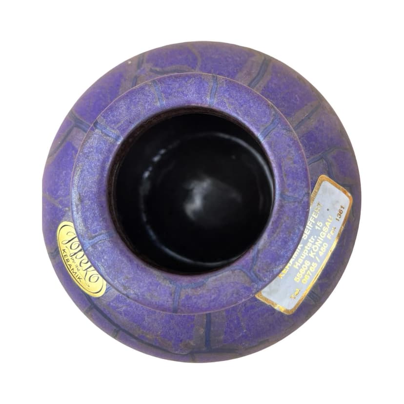 Vase, violet stoneware, Jopeko Keramik, Germany, 1970s