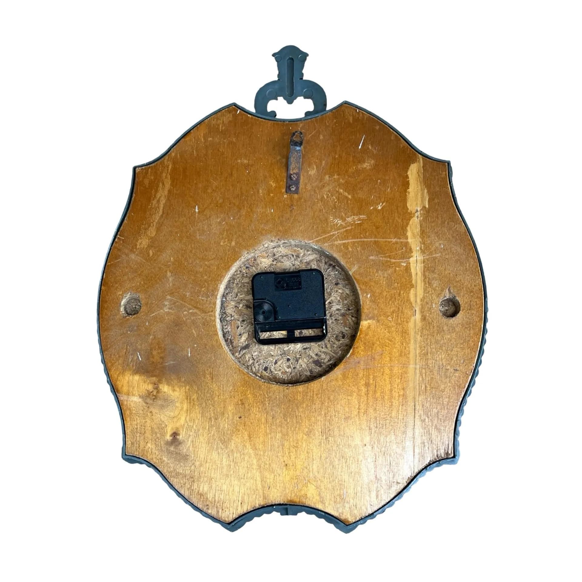 Zegar ścienny Jantar, miedziany, drewno mahoń szkło, ZSRR, lata 70. - 127356