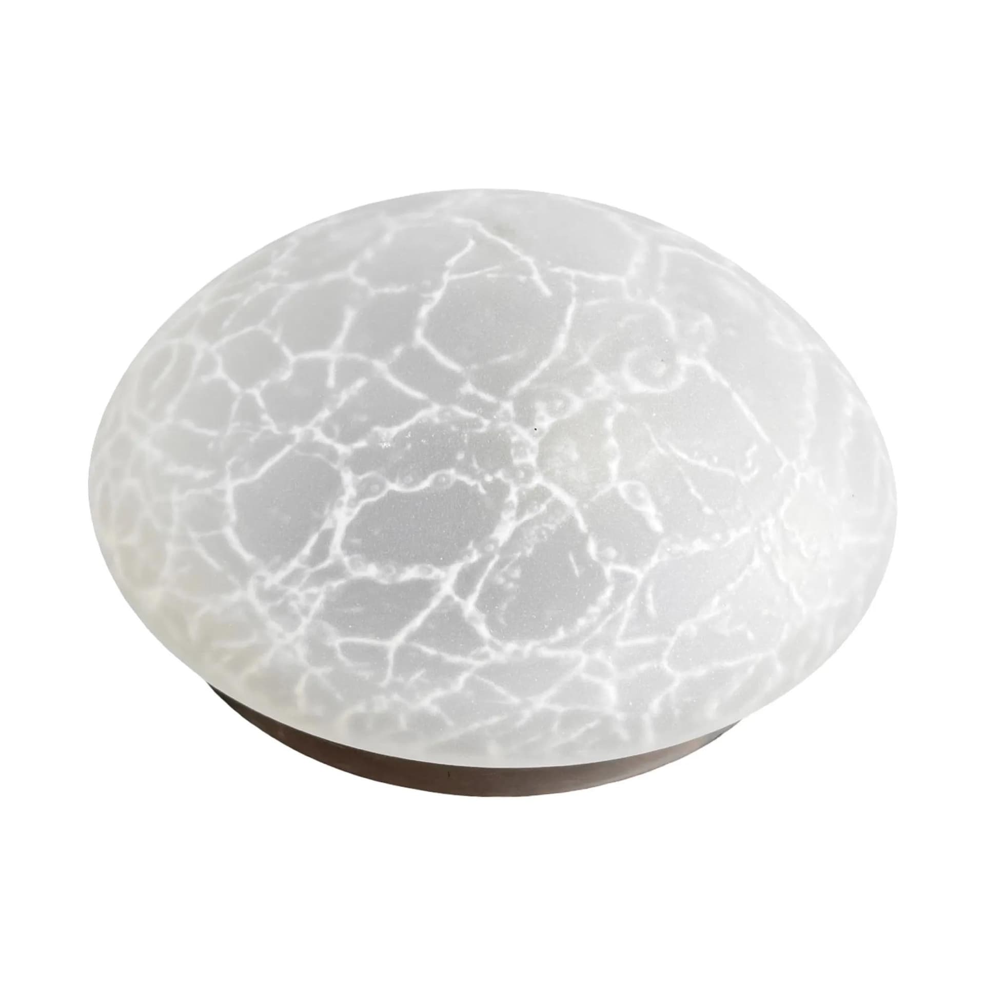 Lampa sufitowa modernistyczna, biały, szkło craquelé, metal, VEB Narva / Leuchtenbau Leipzig, NRD, lata 70. - 127321