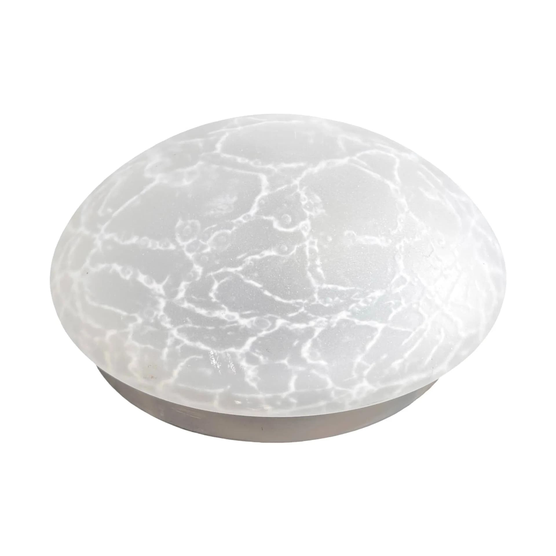 Lampa sufitowa modernistyczna, biały, szkło craquelé, metal, VEB Narva / Leuchtenbau Leipzig, NRD, lata 70. - 127325