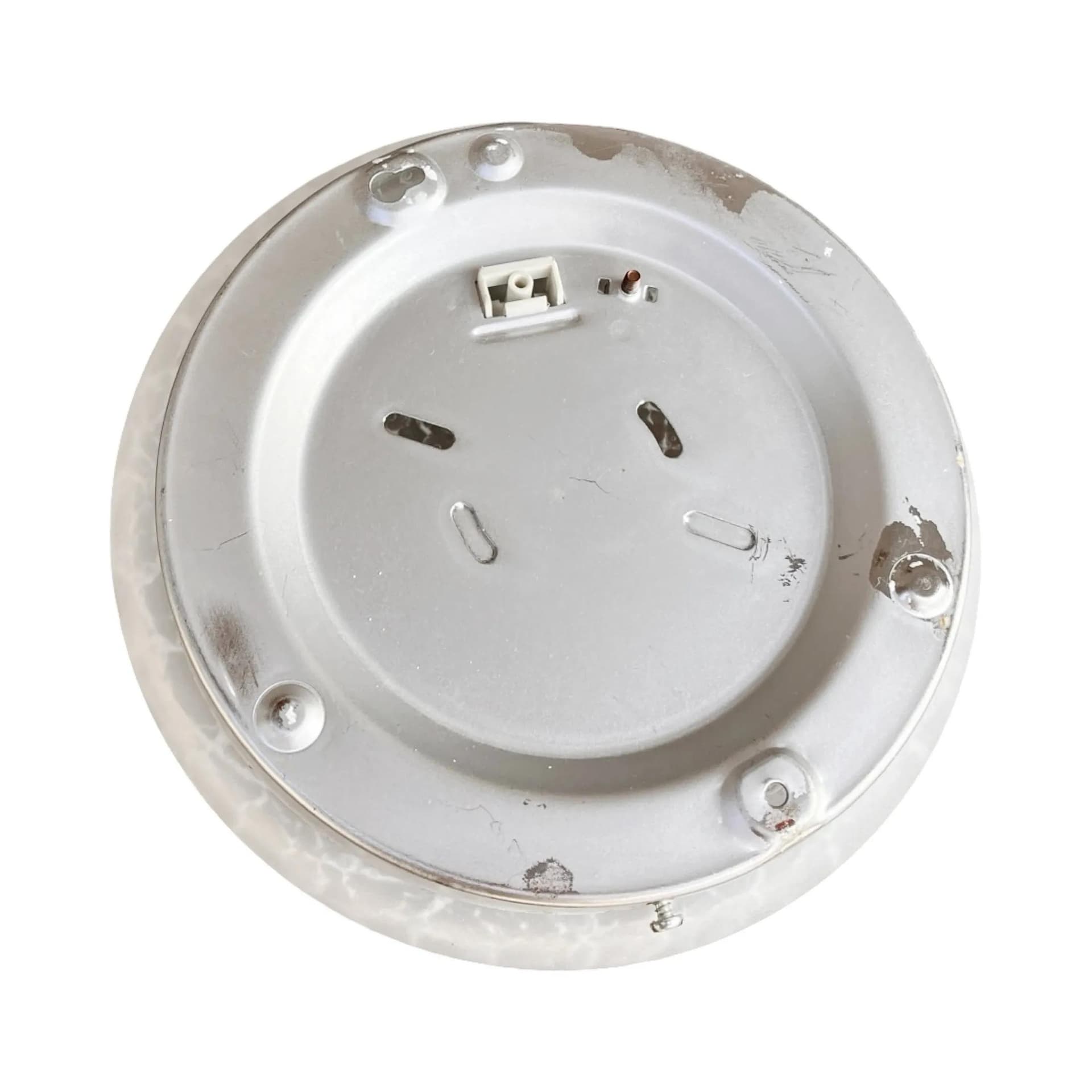 Lampa sufitowa modernistyczna, biały, szkło craquelé, metal, VEB Narva / Leuchtenbau Leipzig, NRD, lata 70. - 127323