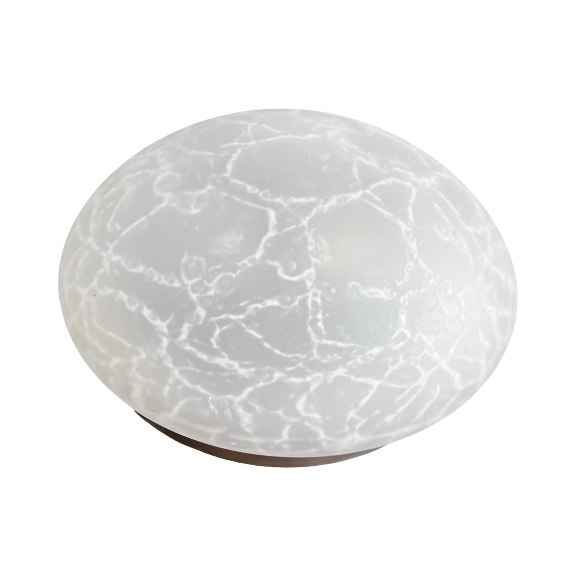 Lampa sufitowa modernistyczna, biały, szkło craquelé, metal, VEB Narva / Leuchtenbau Leipzig, NRD, lata 70. - 127326