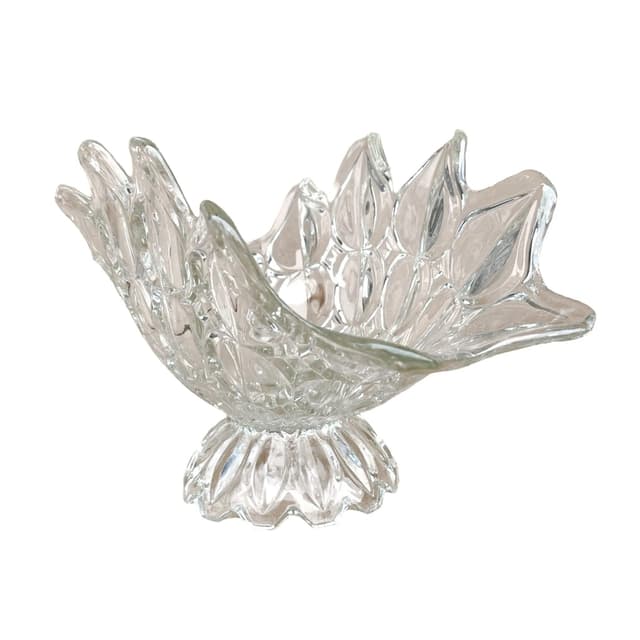 Decorative bowl, transparent glass, Bohemia, Czechoslovakia, 1970s - DIMENSION