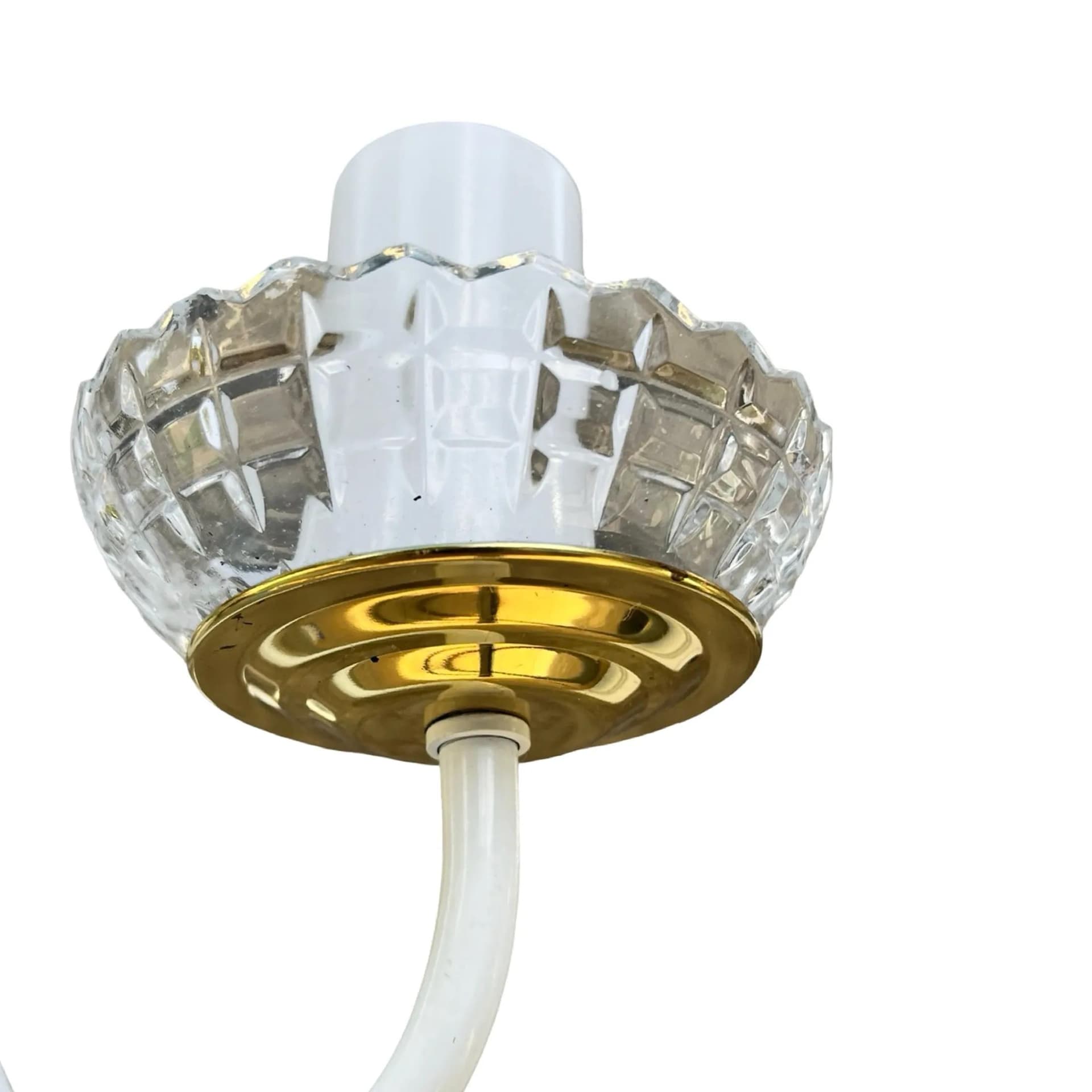 Chandelier Hollywood Regency, golden, metal glass, AKA Leuchten, Germany, 1970s. - 127190