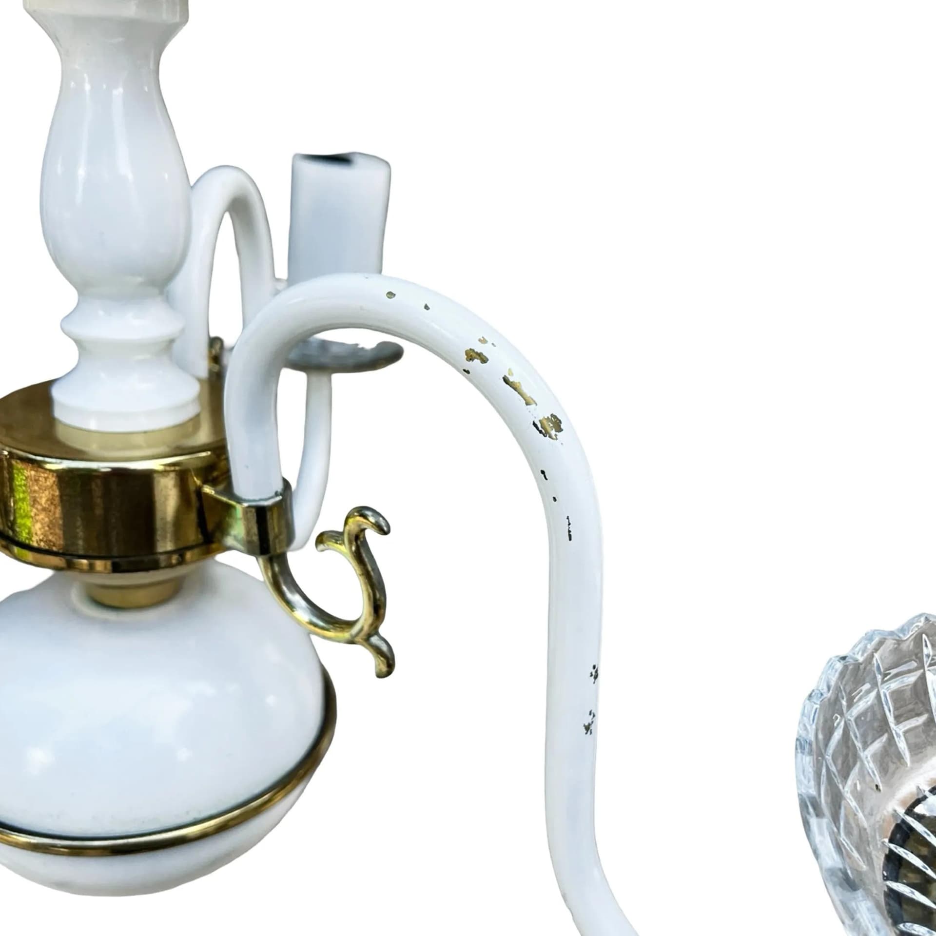 Chandelier Hollywood Regency, golden, metal glass, AKA Leuchten, Germany, 1970s. - 127187