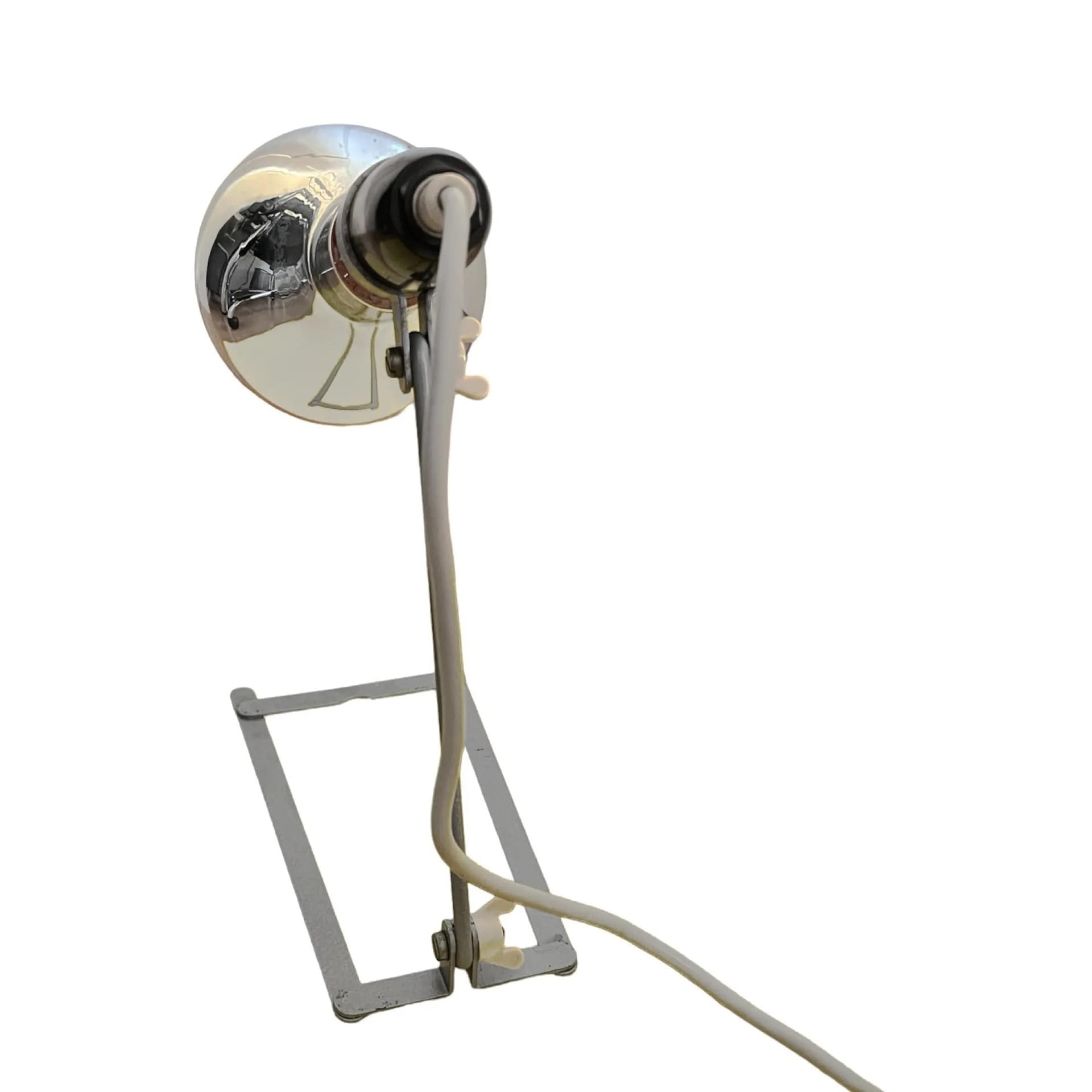 Lampa stołowa industrialna, szary, aluminium bakelit, Niemcy, lata 60. - 127124