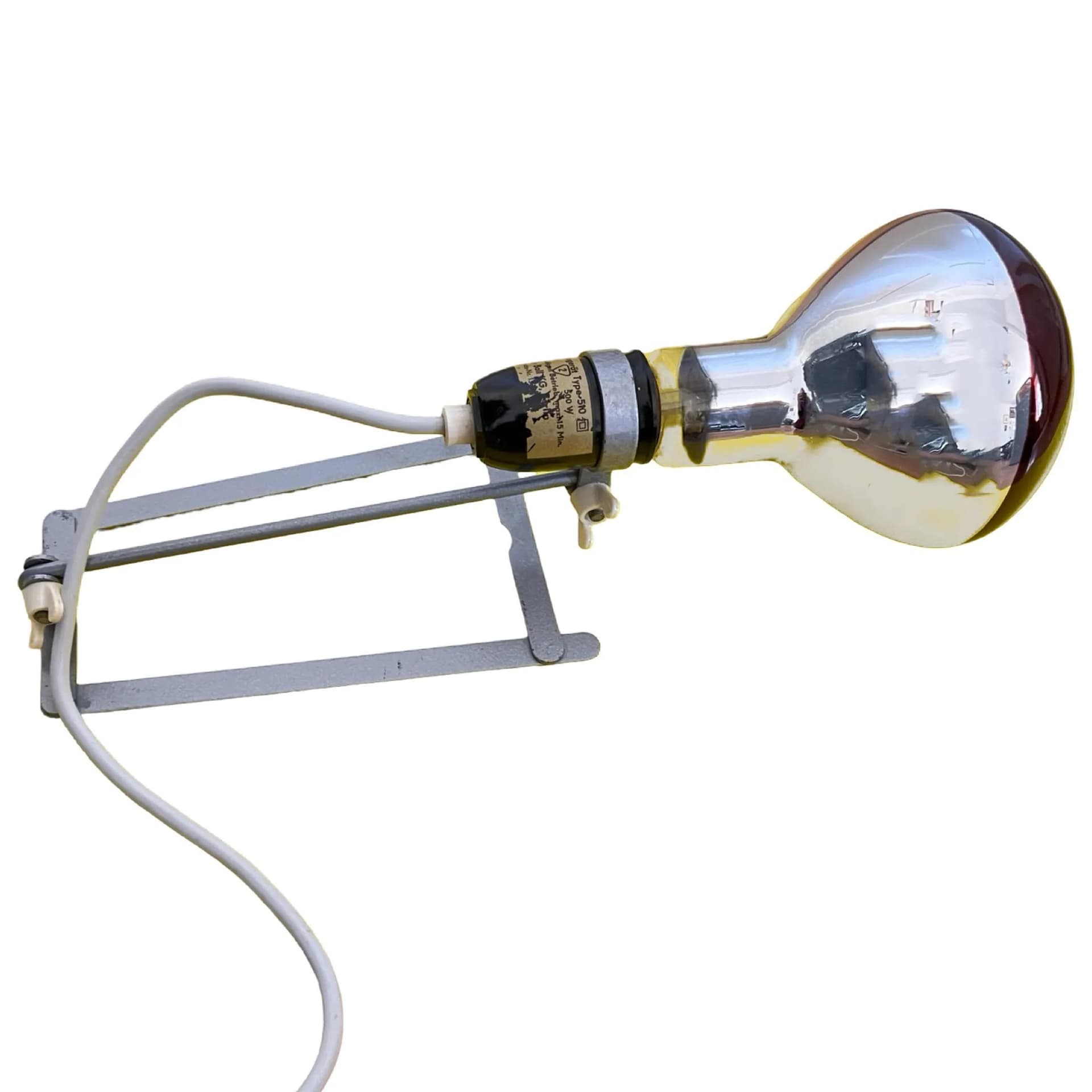 Lampa stołowa industrialna, szary, aluminium bakelit, Niemcy, lata 60. - 127122