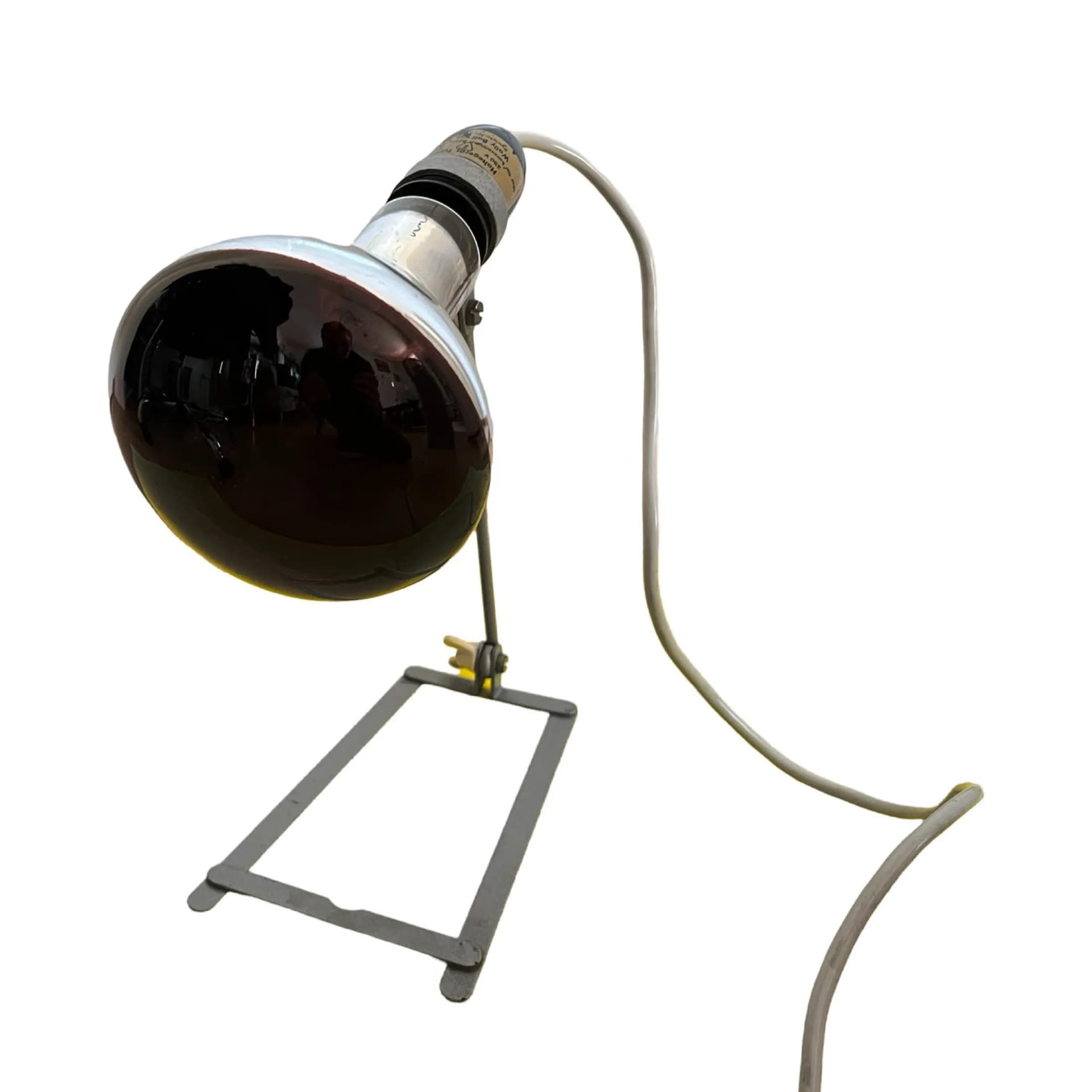 Lampa stołowa industrialna, szary, aluminium bakelit, Niemcy, lata 60. - 127125