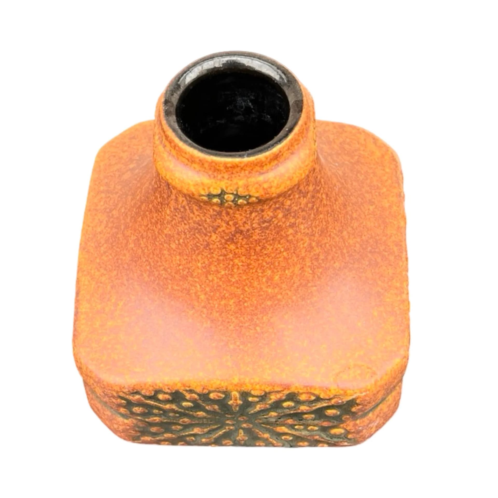 Wazon Op-Art, brązowy, kamionka, Fohr Keramik, Niemcy, lata 70. - 127059