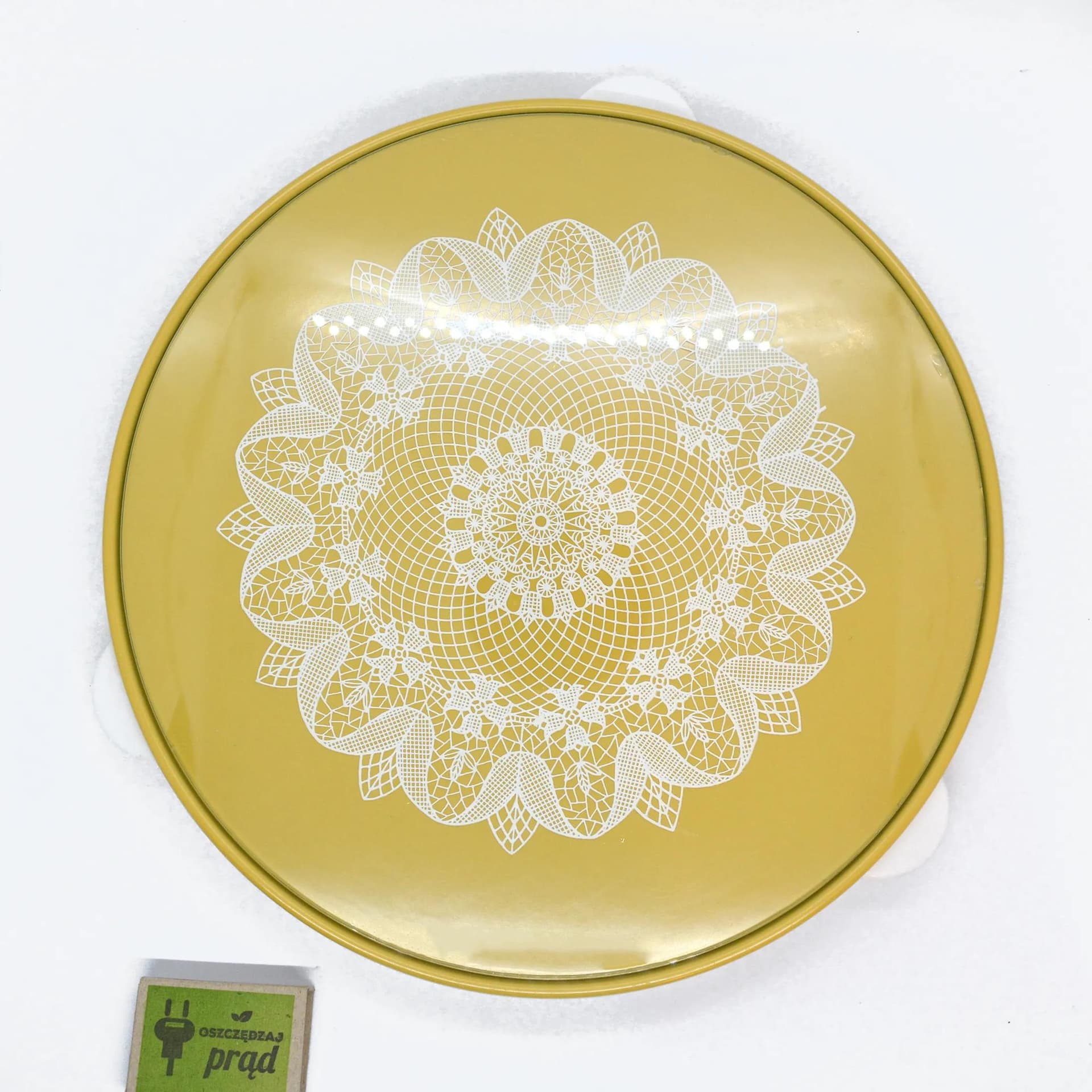 Patera obrotowa, żółty, szkło, tworzywo sztuczne, bakelit, Niemcy, lata 60. - 127027