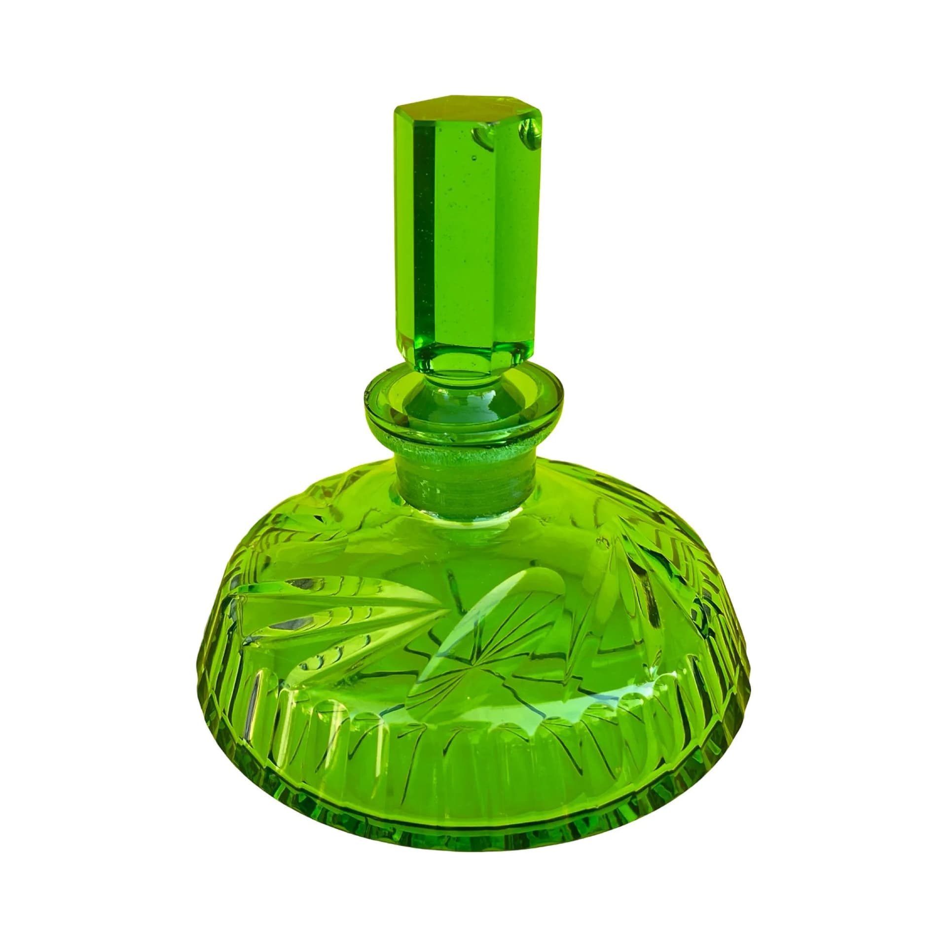 Zestaw łazienkowy art déco, szkło jasnozielone przezroczyste, Niemcy, lata 30. - 127021