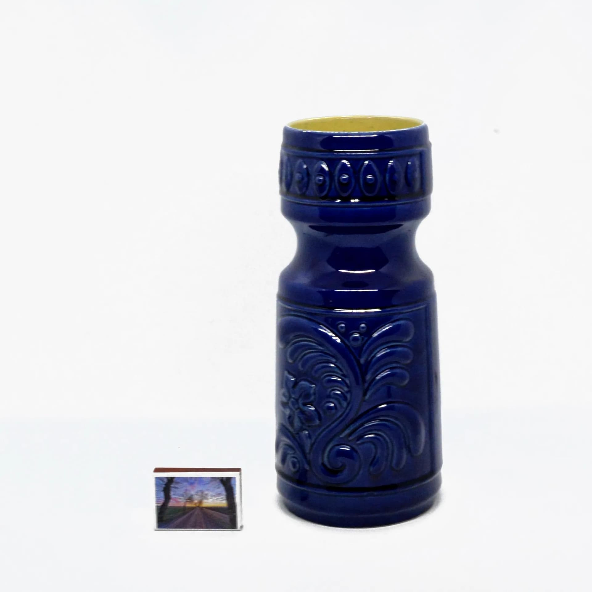 Wazon typ 122-24, niebieski, ceramika, Scheurich Keramik, Niemcy, lata 70. - 126847