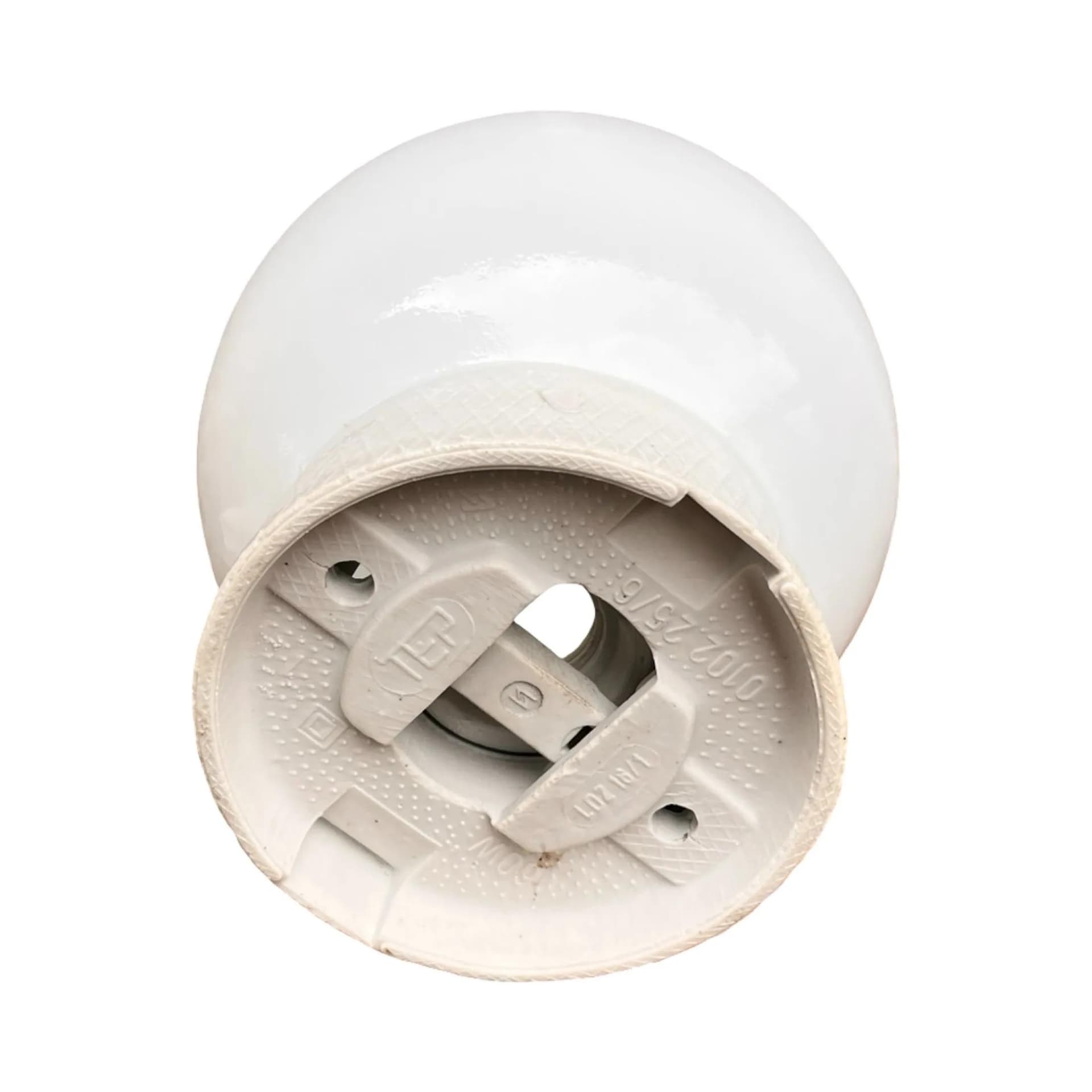 Industrial wall sconce, white, glass porcelite, Poland, 1960s. - 126843