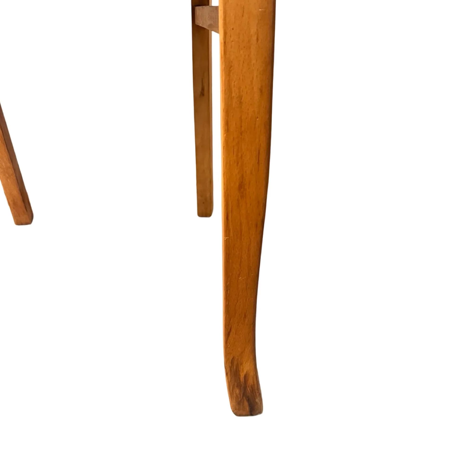 Krzesło, burgund velvet, buk miodowy, Polska, lata 50. - 126786