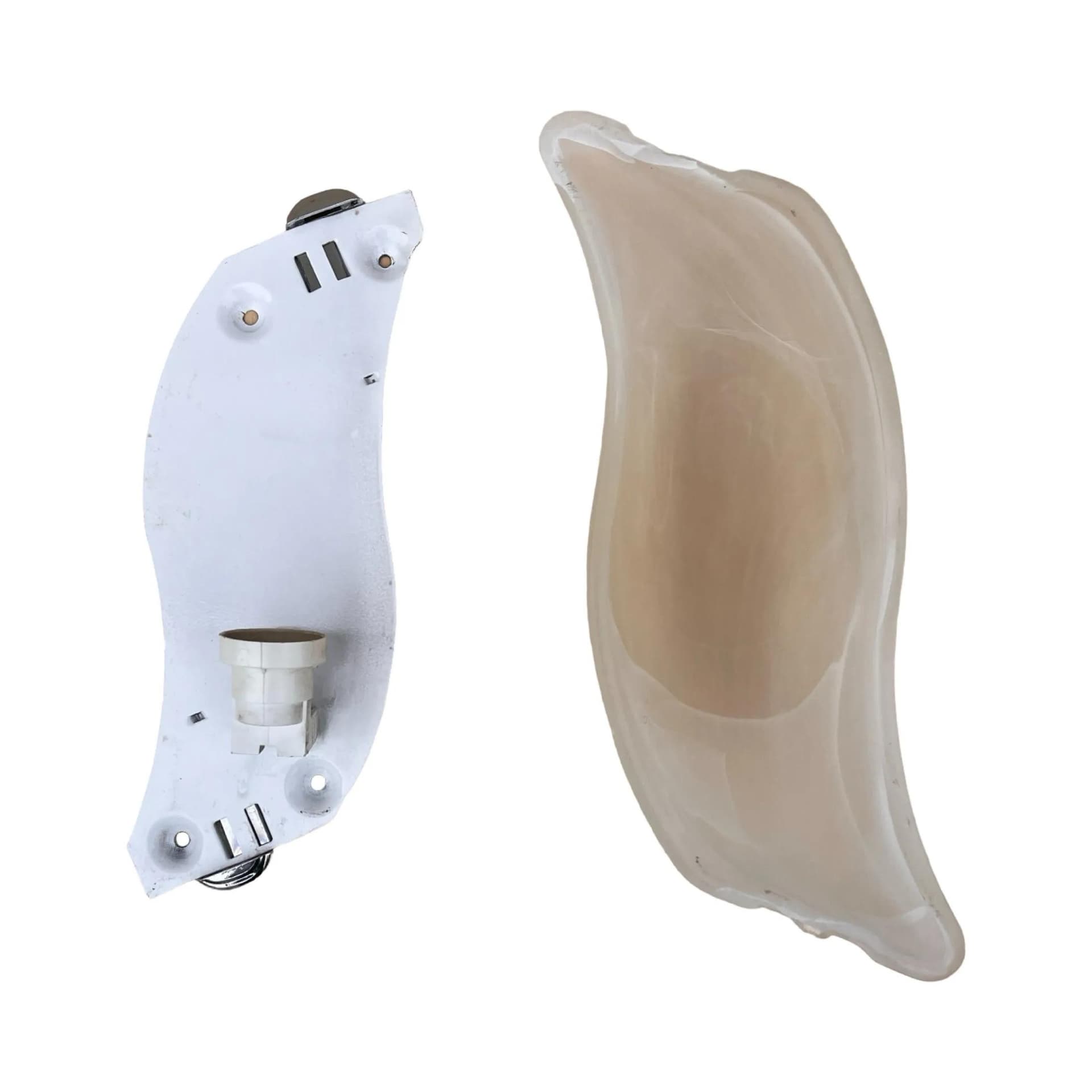 Kinkiet Nolam, szkło białe, chrom, proj. B. Nowicki, Polska, lata 80. - 126779