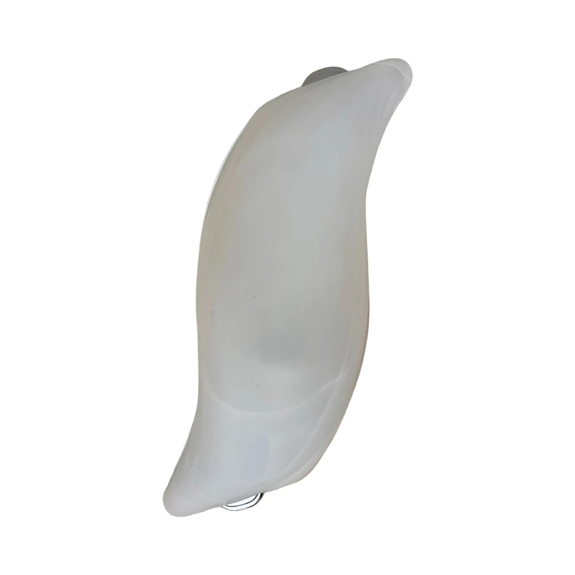 Kinkiet Nolam, szkło białe, chrom, proj. B. Nowicki, Polska, lata 80.