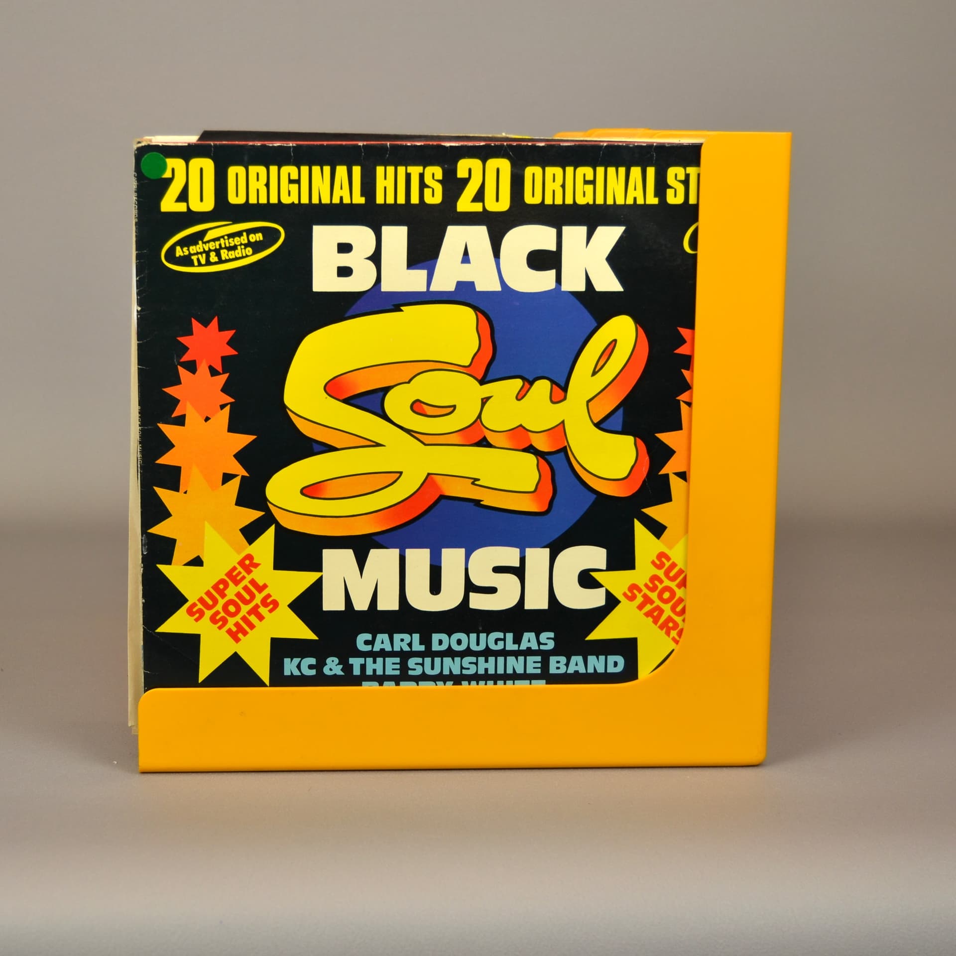 Zestaw stojaków na płyty winylowe, pomarańczowy, plastik, Szwecja, lata 70. - 1066