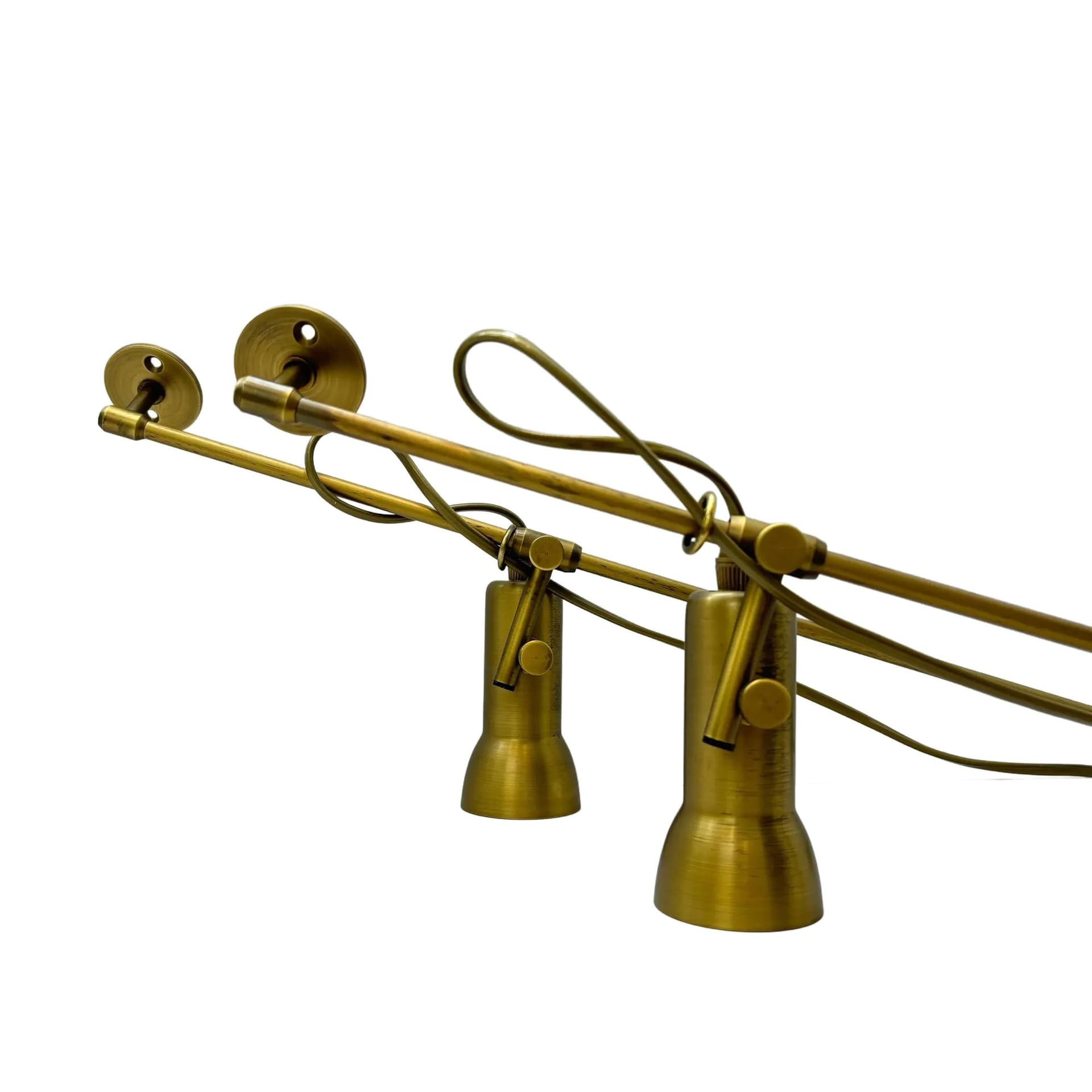 Para kinkietów, mosiądz złoty, KW Leuchten, Niemcy, lata 80.