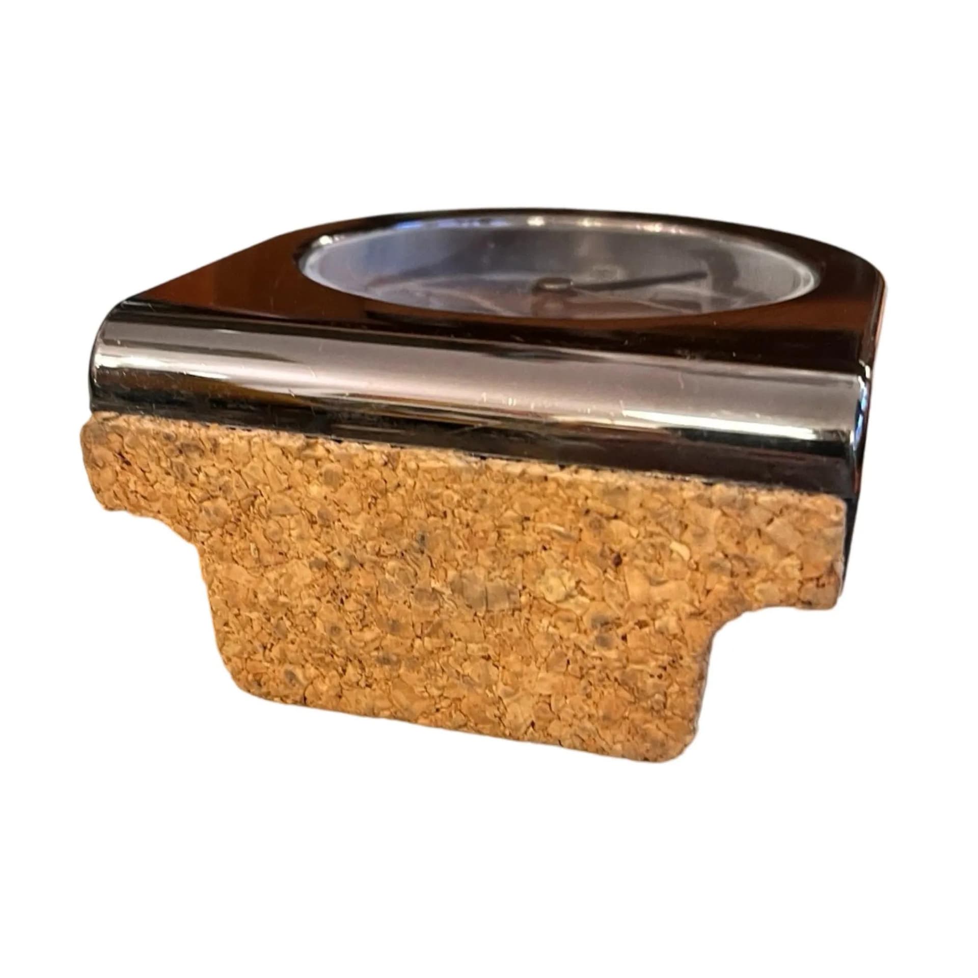 Zegar kominkowy Modern Royal, srebrny, metal chromowany, Niemcy, lata 80. - 126700