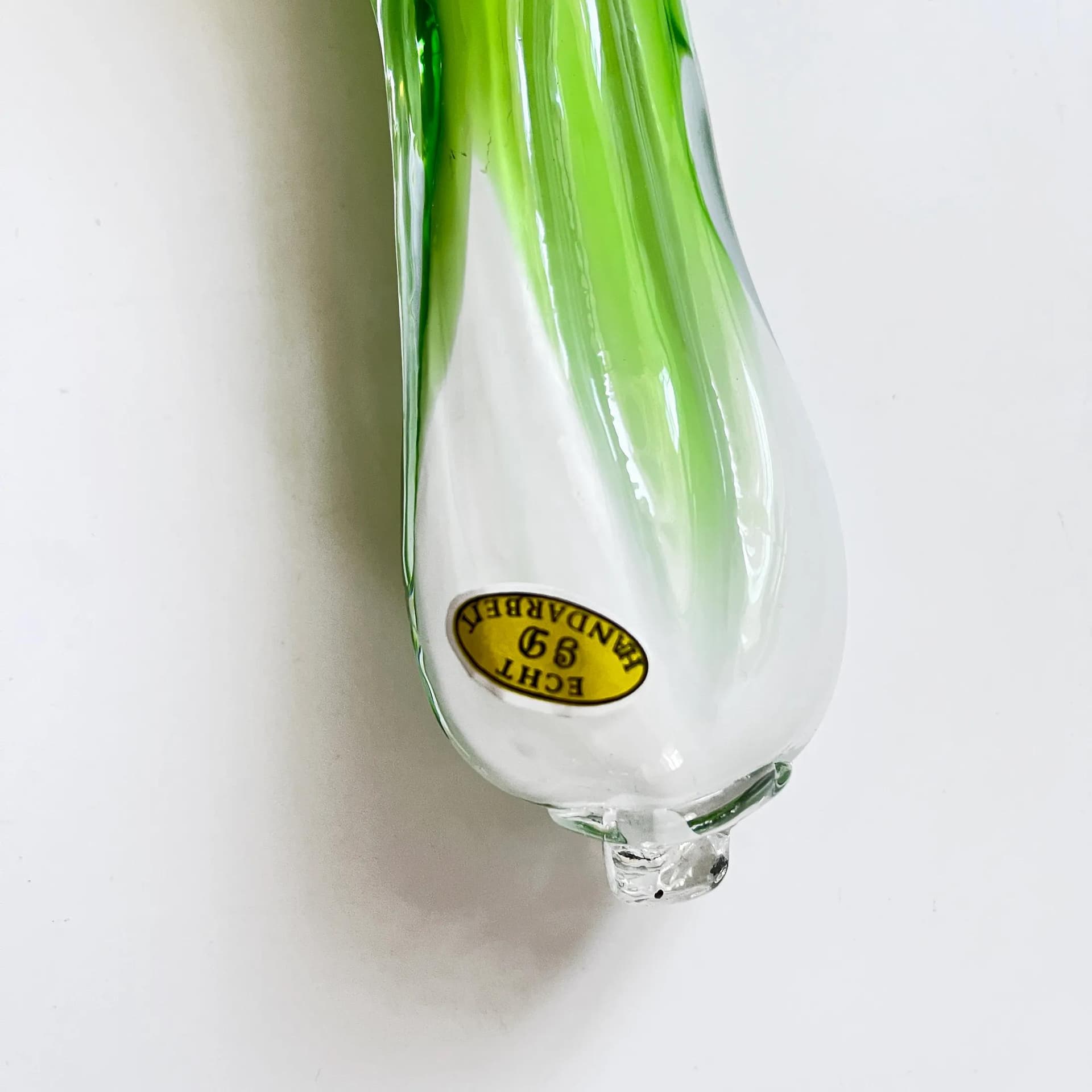 Decorative sculpture leek, green glass, Germany, 1970s - 126679