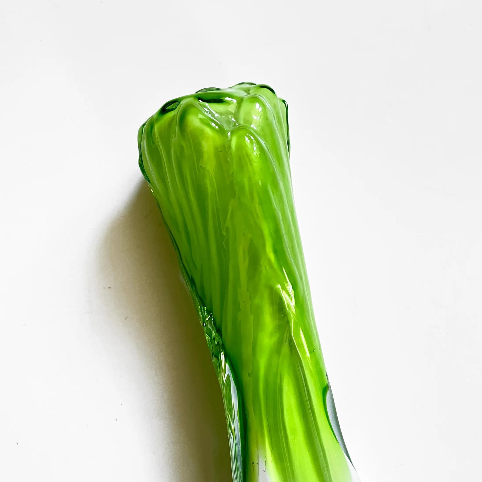Decorative sculpture leek, green glass, Germany, 1970s - 126677