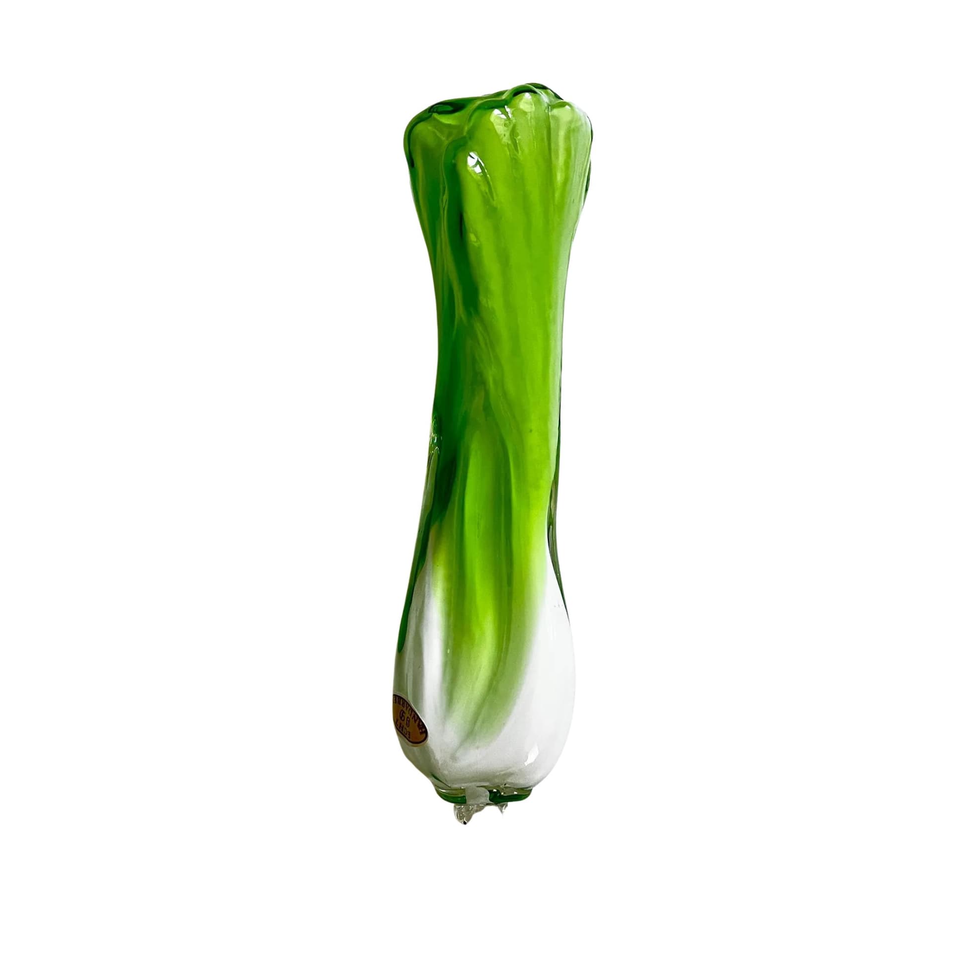 Decorative sculpture leek, green glass, Germany, 1970s