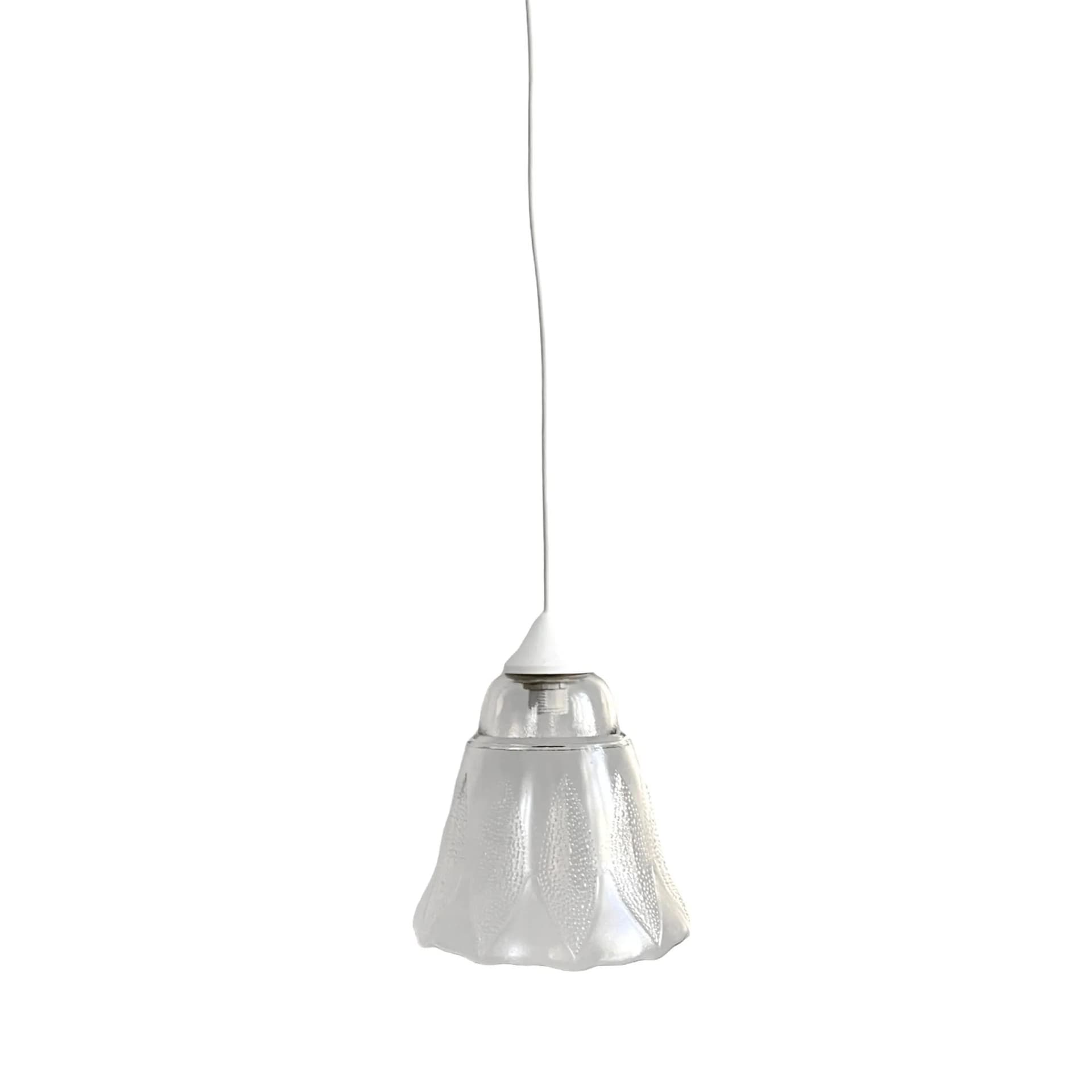 Pendant lamp Flower, white glass, Germany, 1970s. - 126653