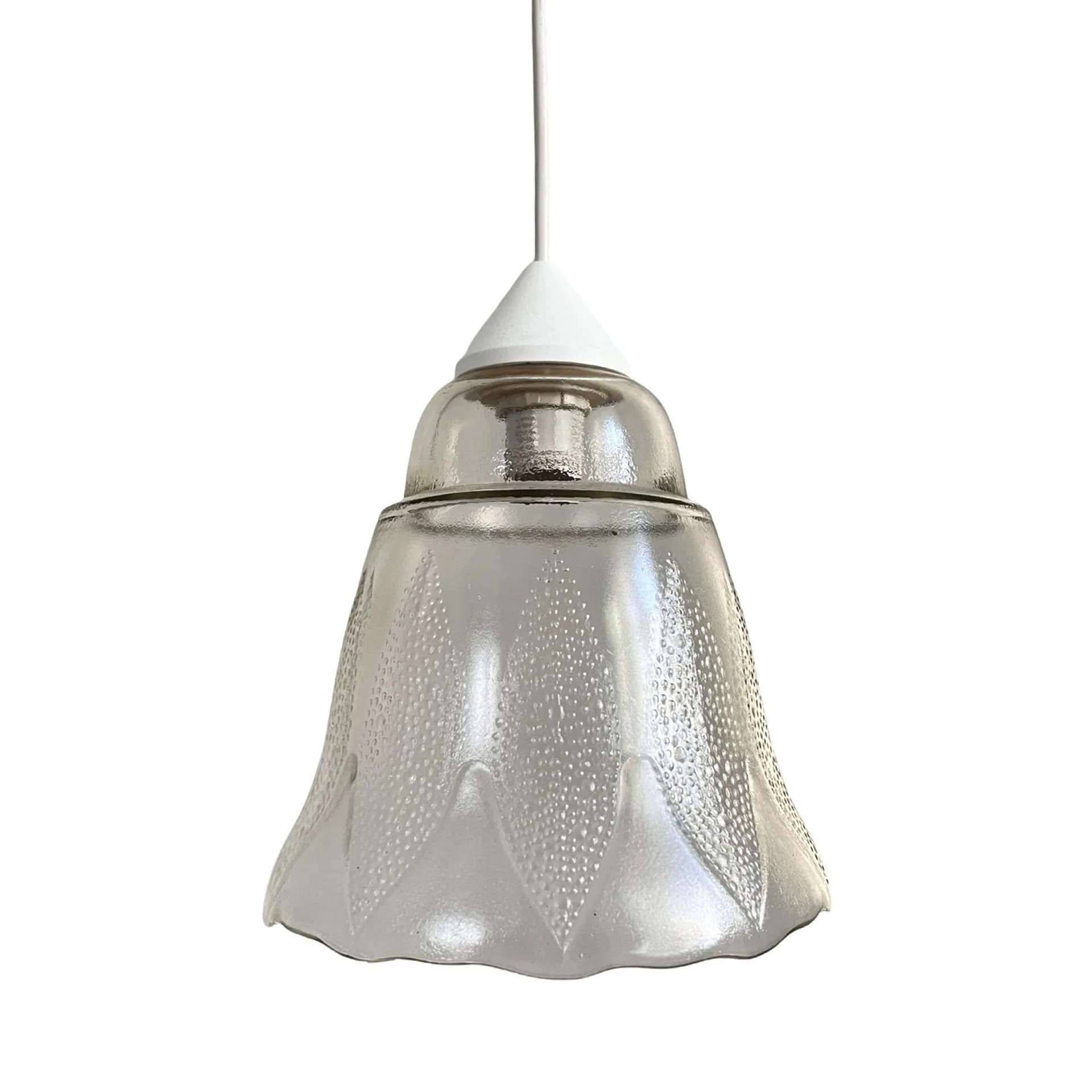 Pendant lamp Flower, white glass, Germany, 1970s. - 126651