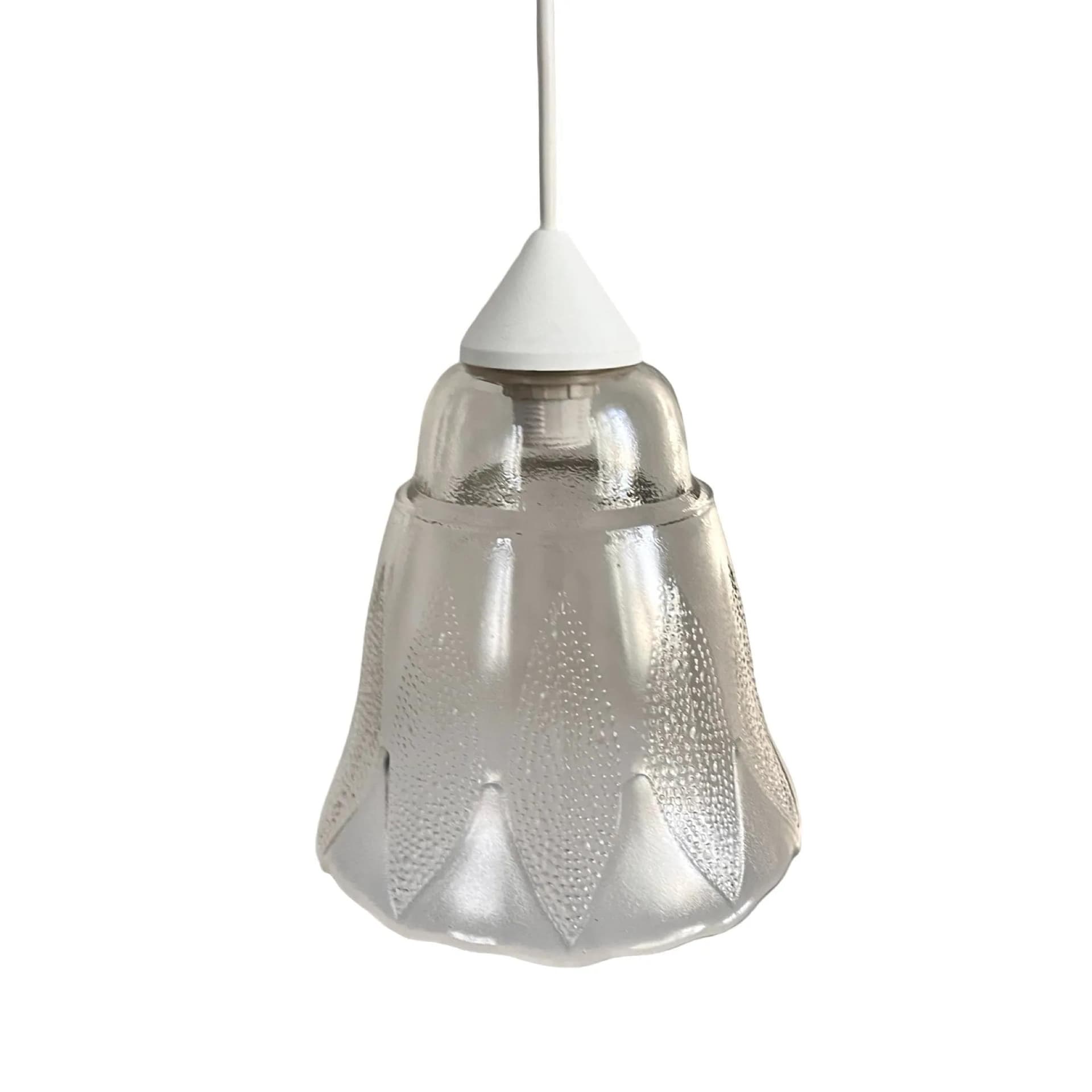 Pendant lamp Flower, white glass, Germany, 1970s. - 126652