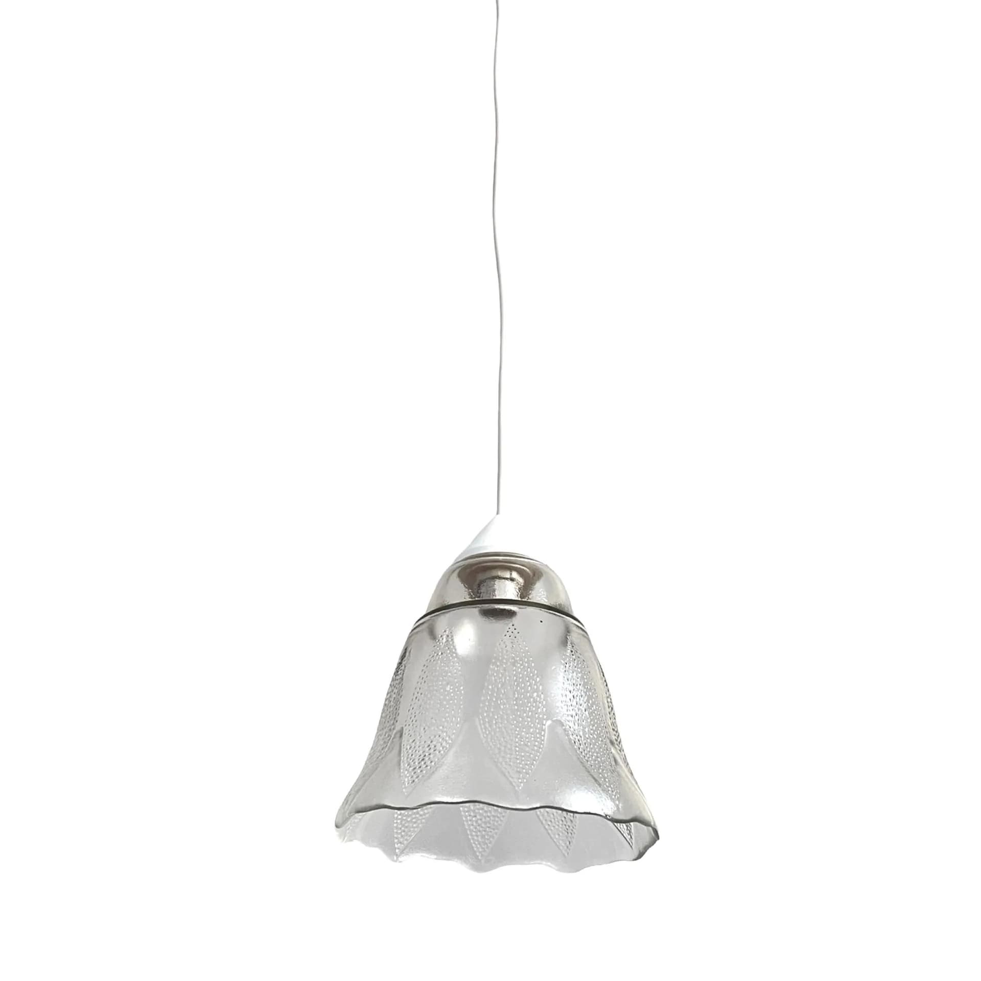 Pendant lamp Flower, white glass, Germany, 1970s. - 126648