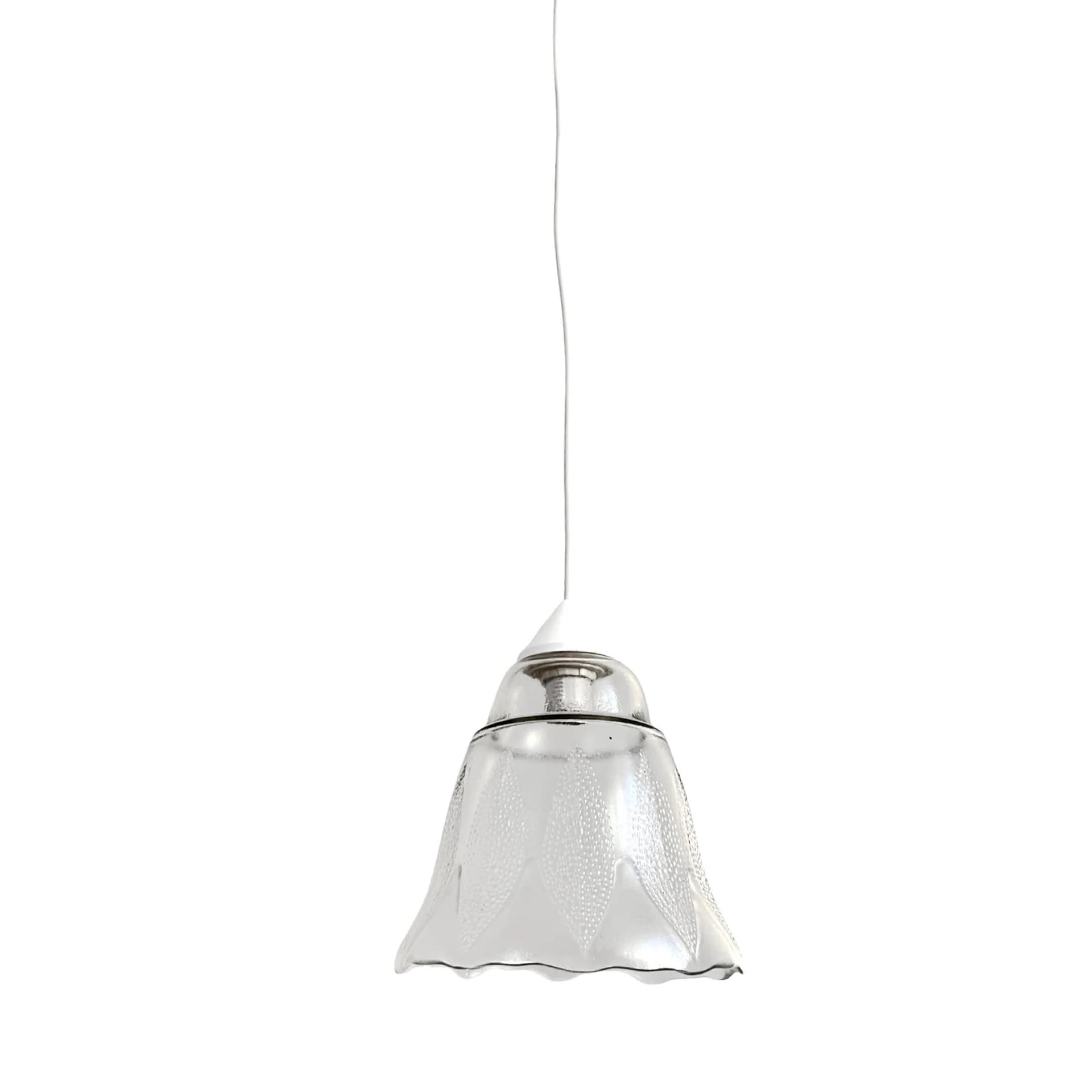 Pendant lamp Flower, white glass, Germany, 1970s. - 126654