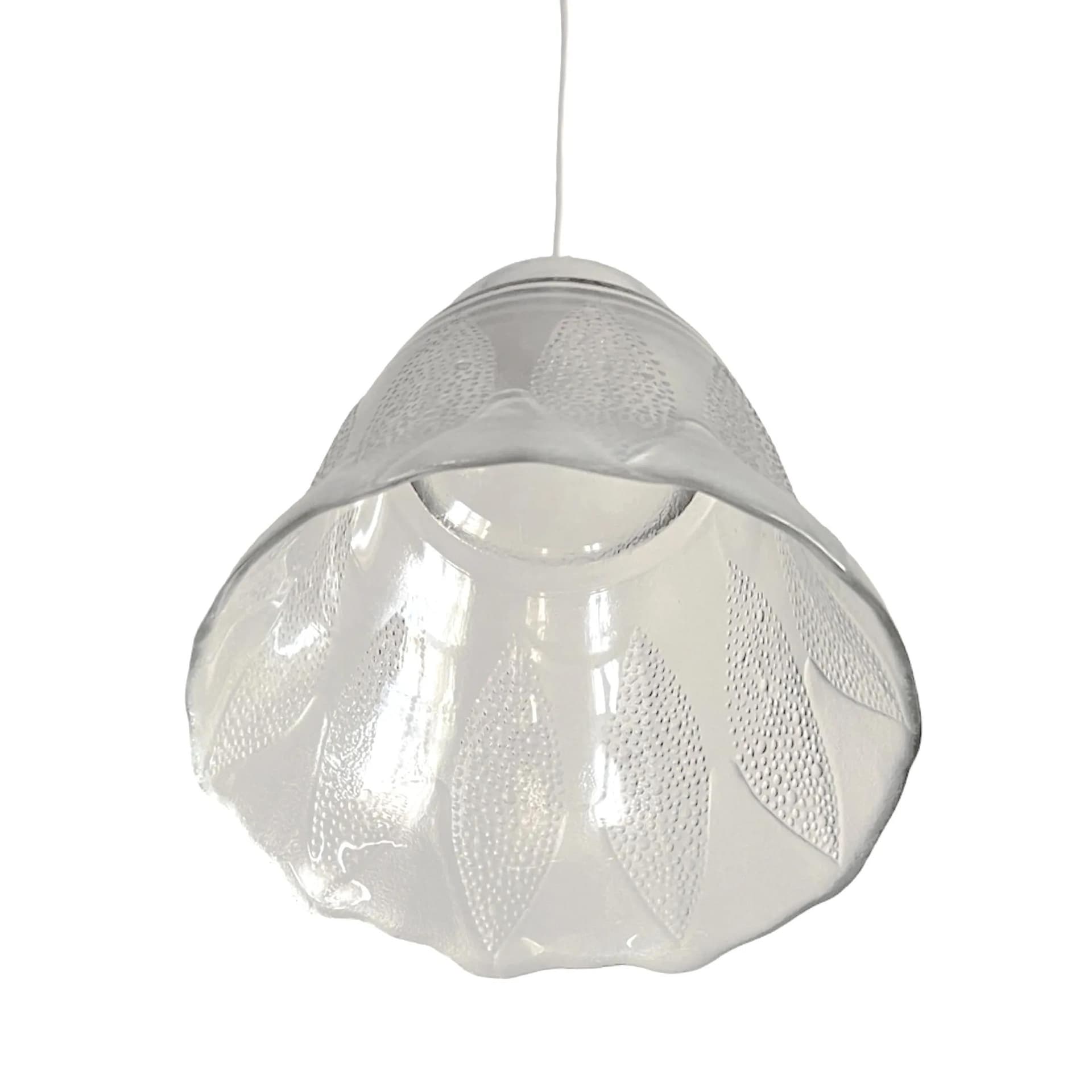 Pendant lamp Flower, white glass, Germany, 1970s. - 126650
