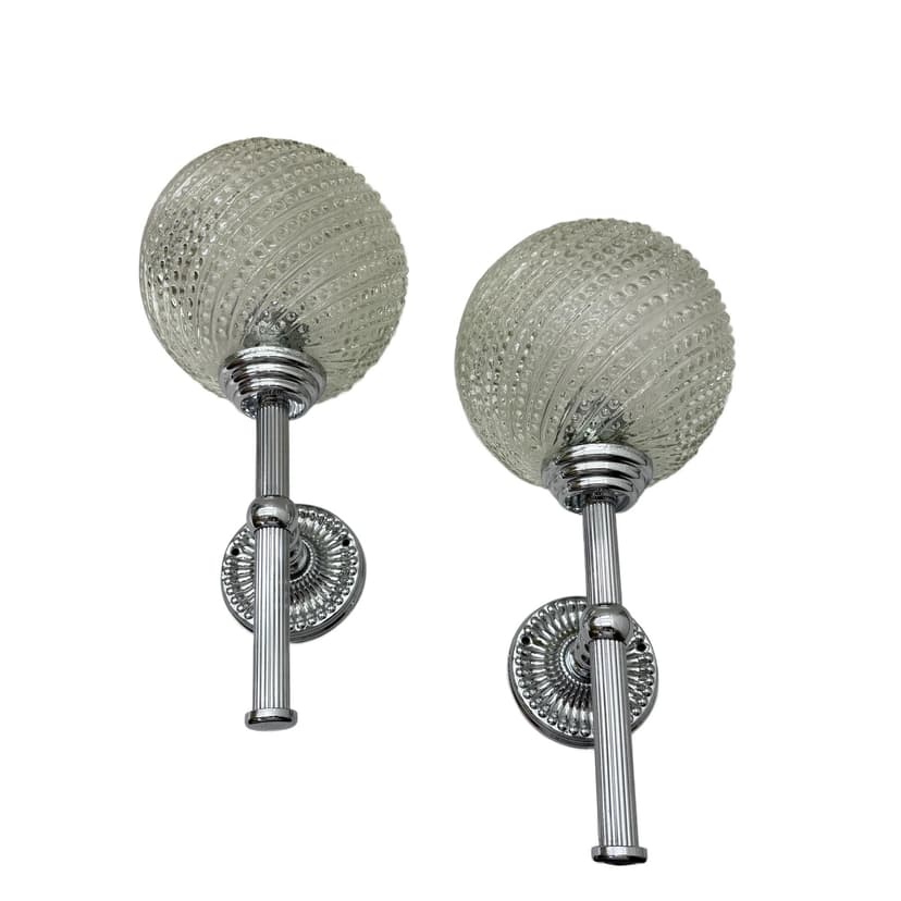 Para kinkietów, chromowane, Niemcy, lata 80.