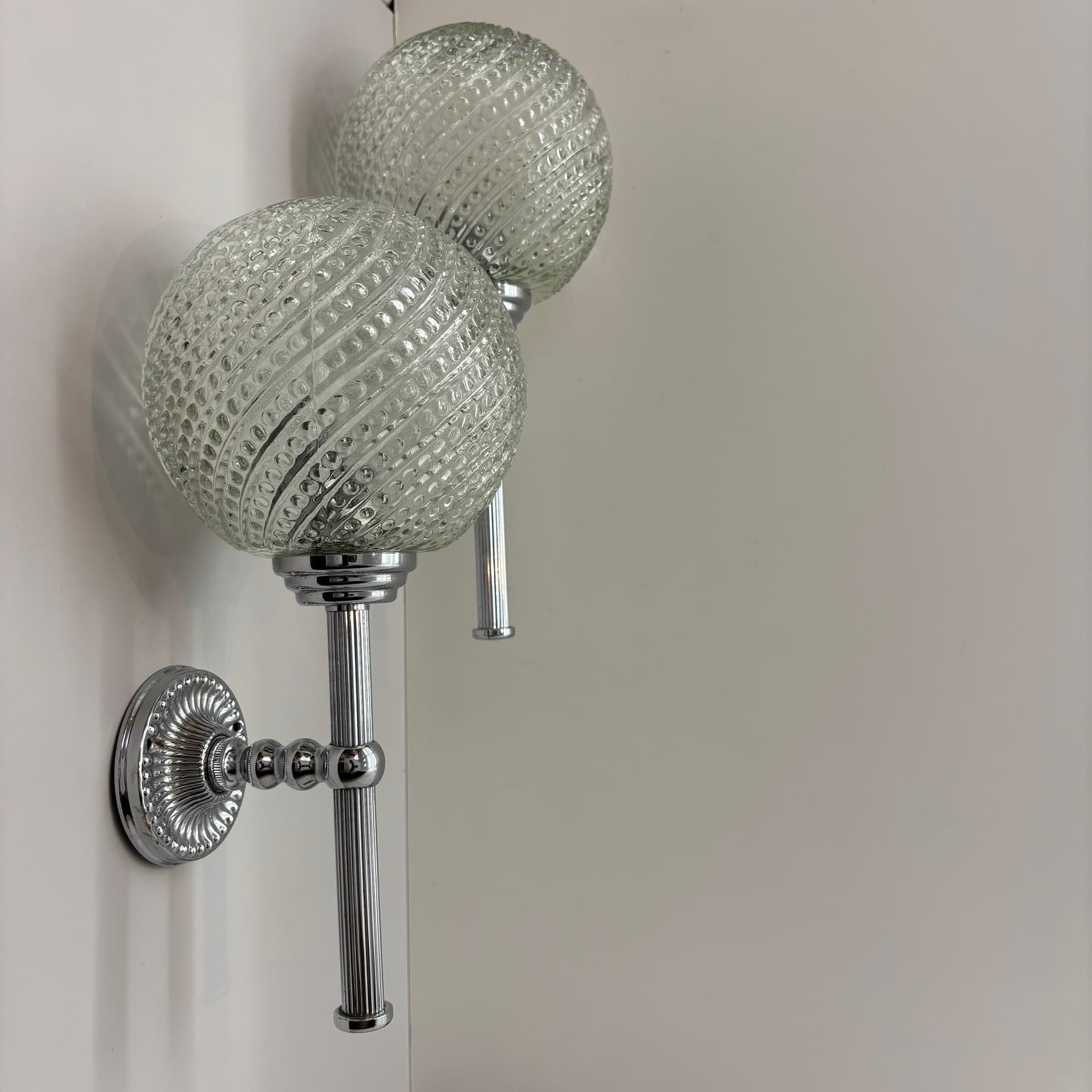 Para kinkietów, chromowane, Niemcy, lata 80. - 126546