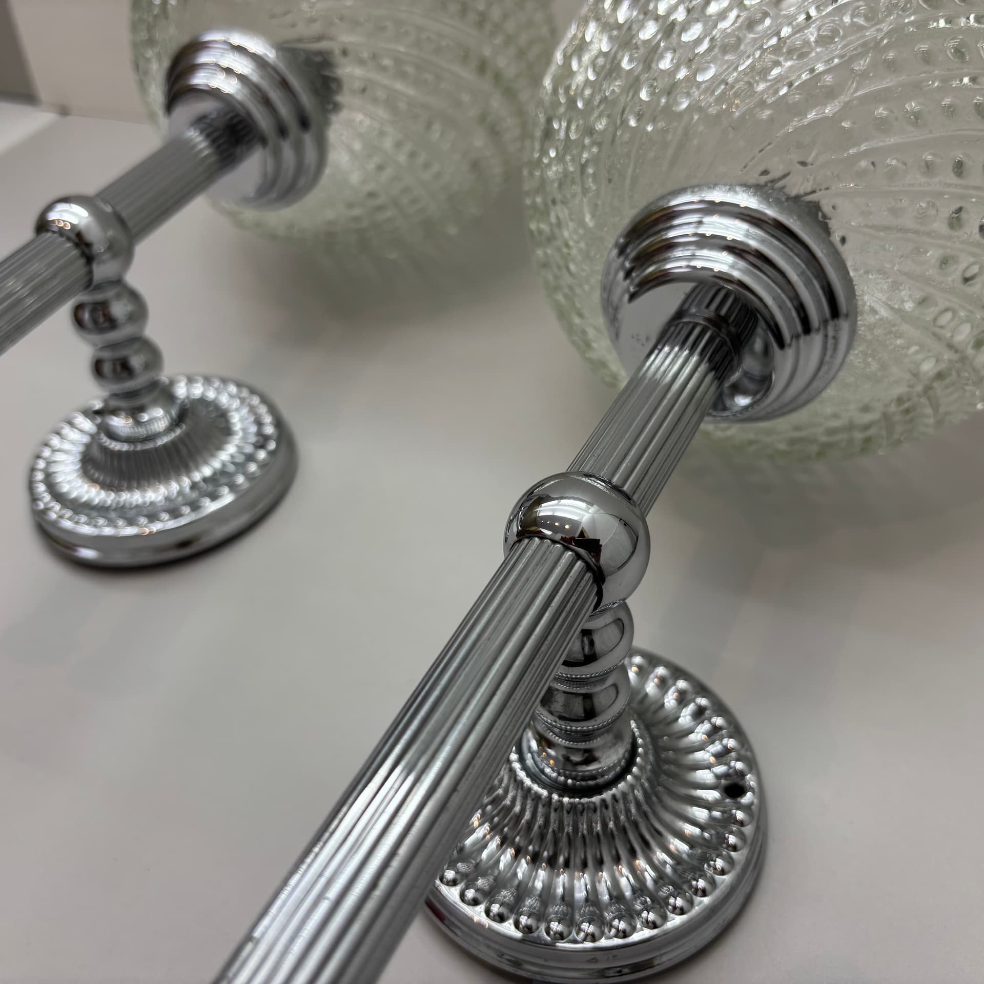 Para kinkietów, chromowane, Niemcy, lata 80. - 126550