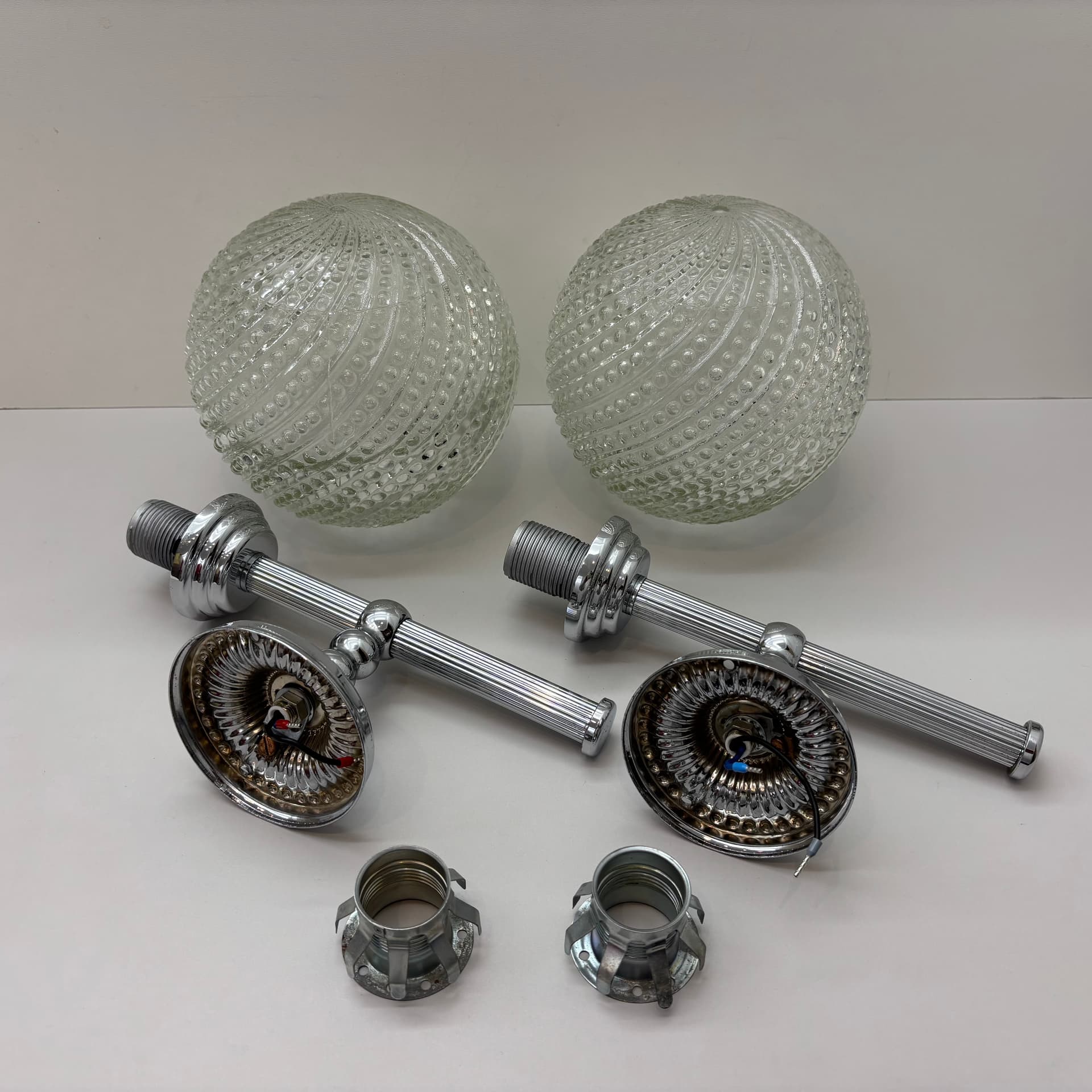 Para kinkietów, chromowane, Niemcy, lata 80. - 126557