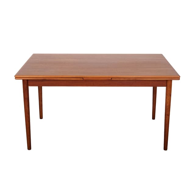 Dining table, brown teak, Denmark, 1970s. - DIMENSION