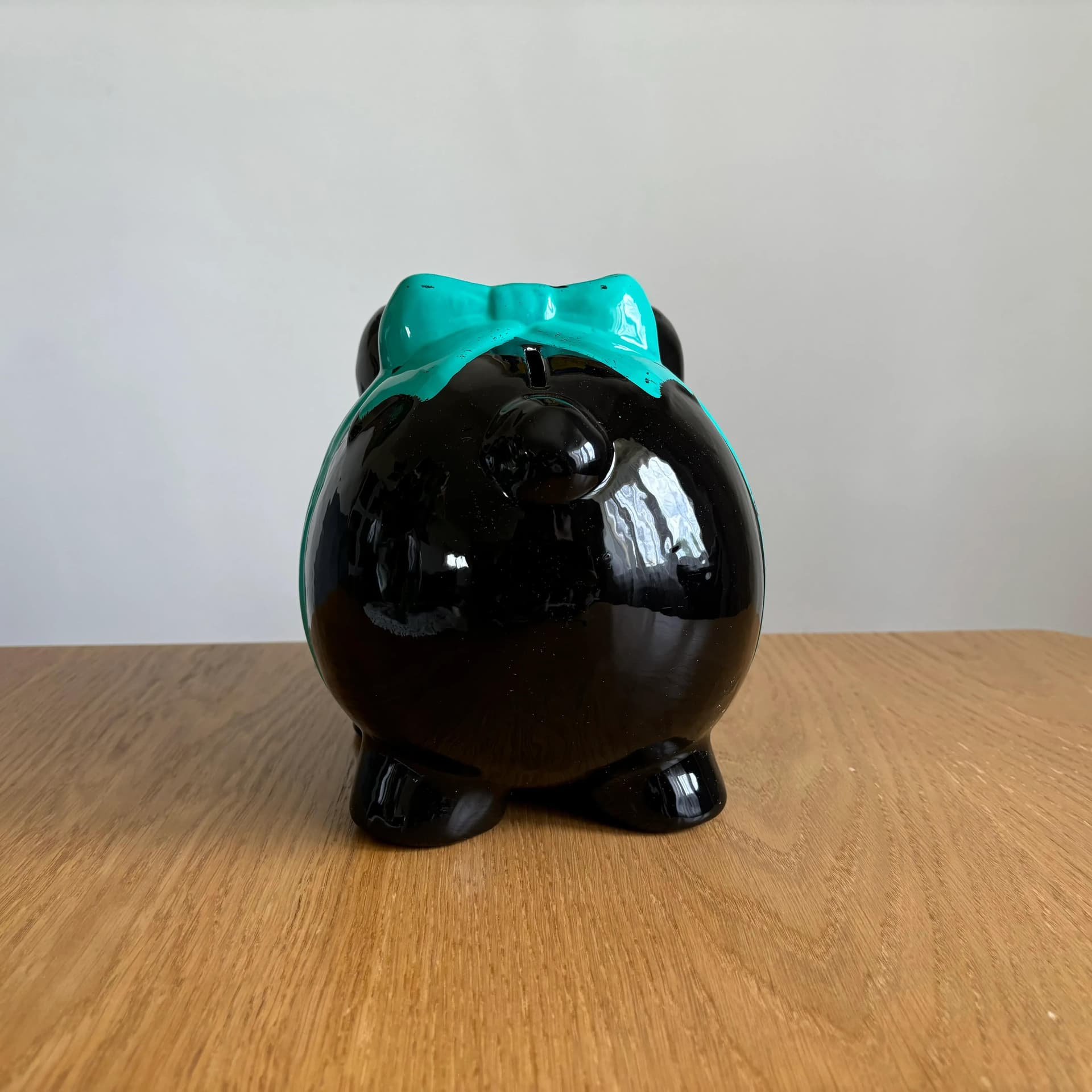 Piggy Bank Black Piggie, multicolor porcelain, Germany, 1980s. - 8816