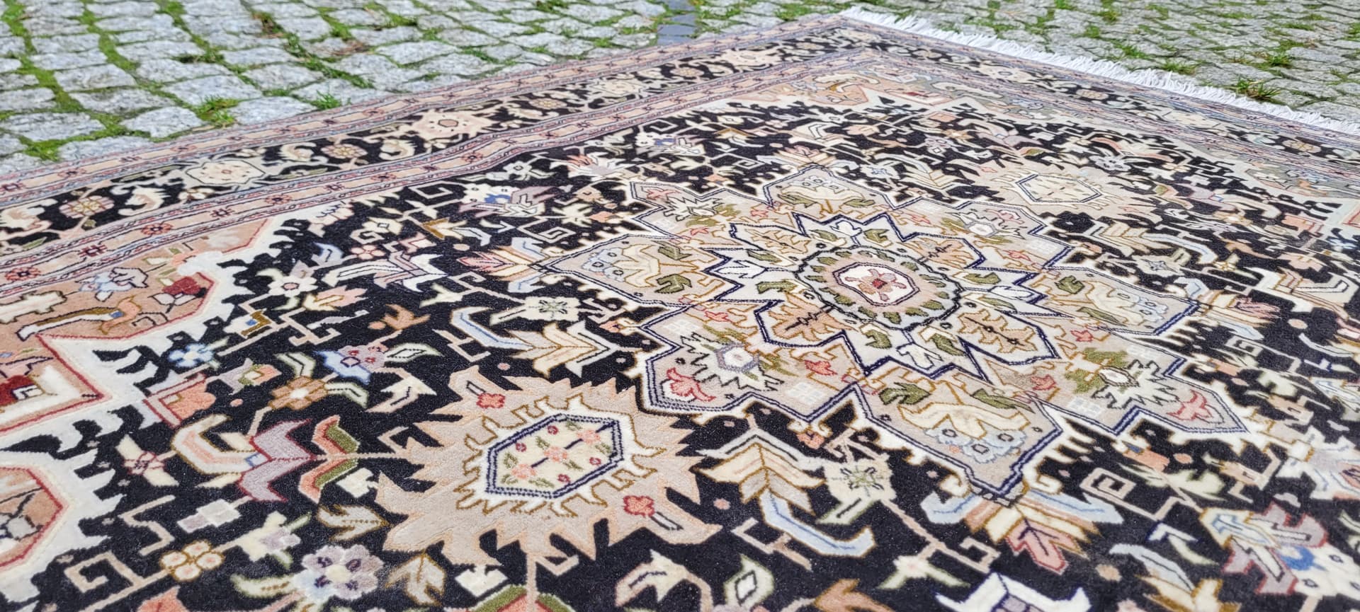 Dywan Tebriz, 160x111 cm, multicolor, wełna kork z jedwabiem, Iran, początek XX w. - 129966