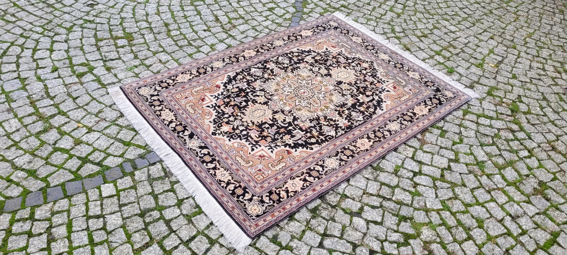 Dywan Tebriz, 160x111 cm, multicolor, wełna kork z jedwabiem, Iran, początek XX w. - 129978