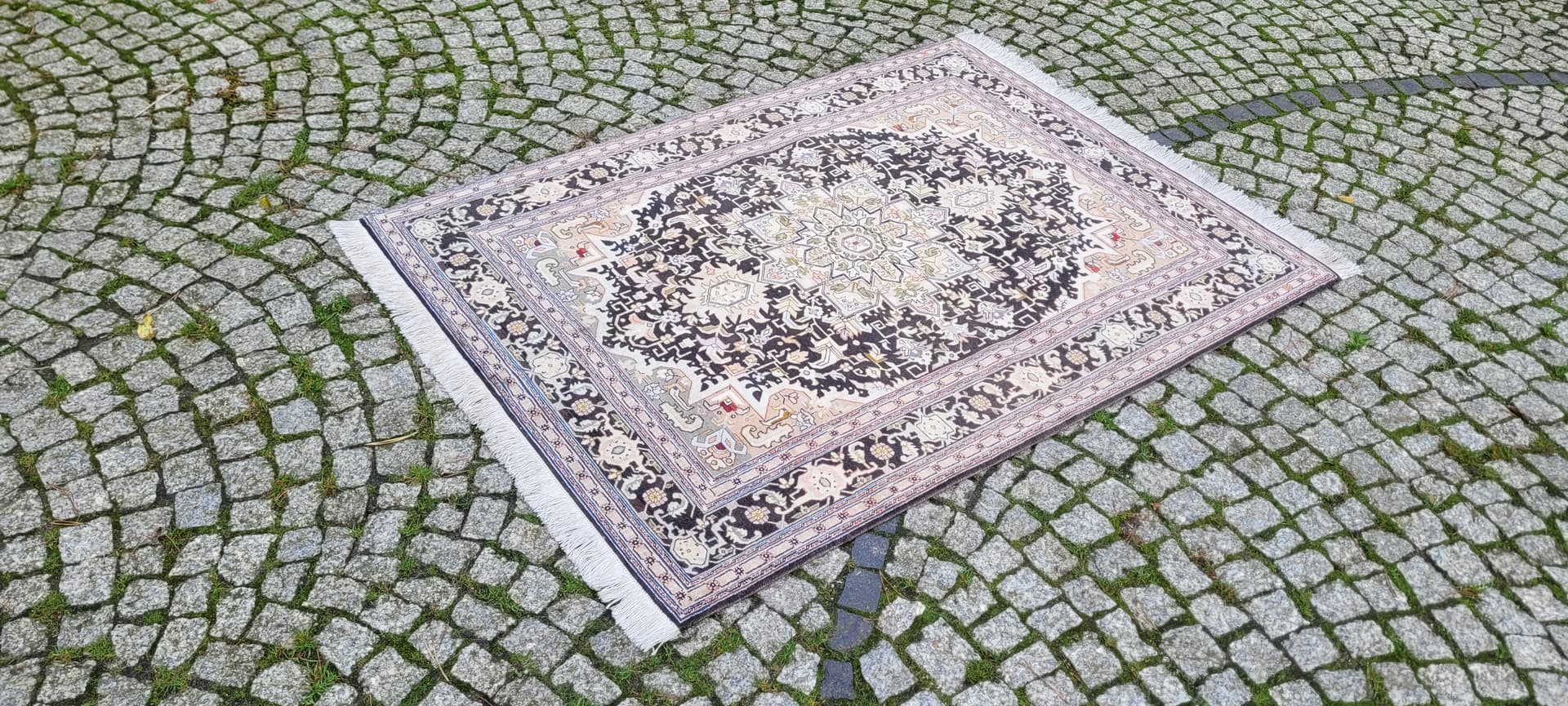 Dywan Tebriz, 160x111 cm, multicolor, wełna kork z jedwabiem, Iran, początek XX w. - 129975