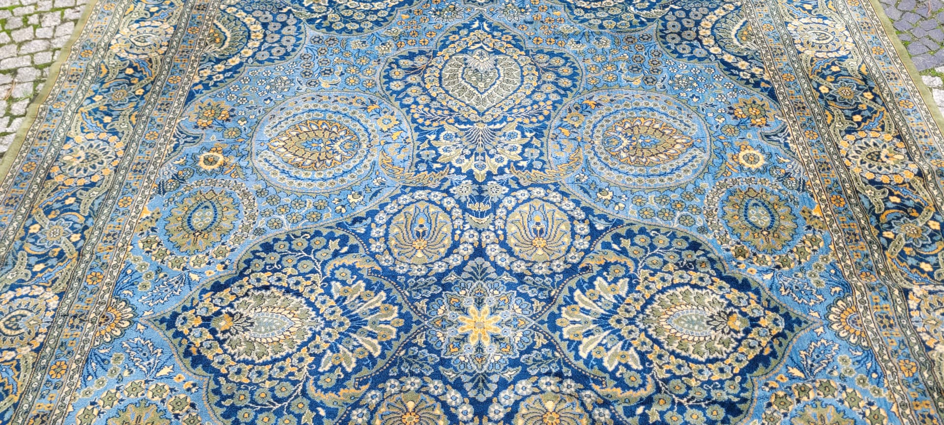 Dywan perski, 250x350 cm, niebieski, wełna, lata 70. - 129993