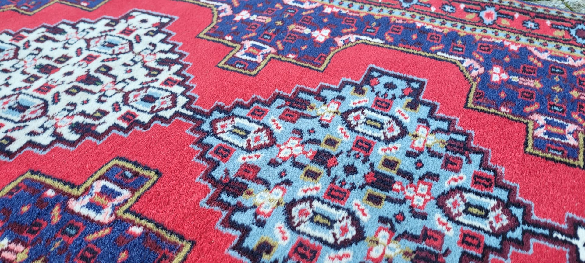 Rug Kazak 255x73cm, multicolor wool, India, early 20th c. - 130052